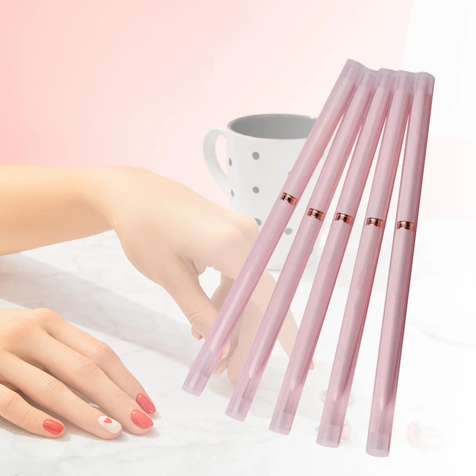 5 Pieces Nail Art Brushes Kit Super Fine Striper Brush Nail Art Painting Brushes for Nail Art Design DIY Professional Design