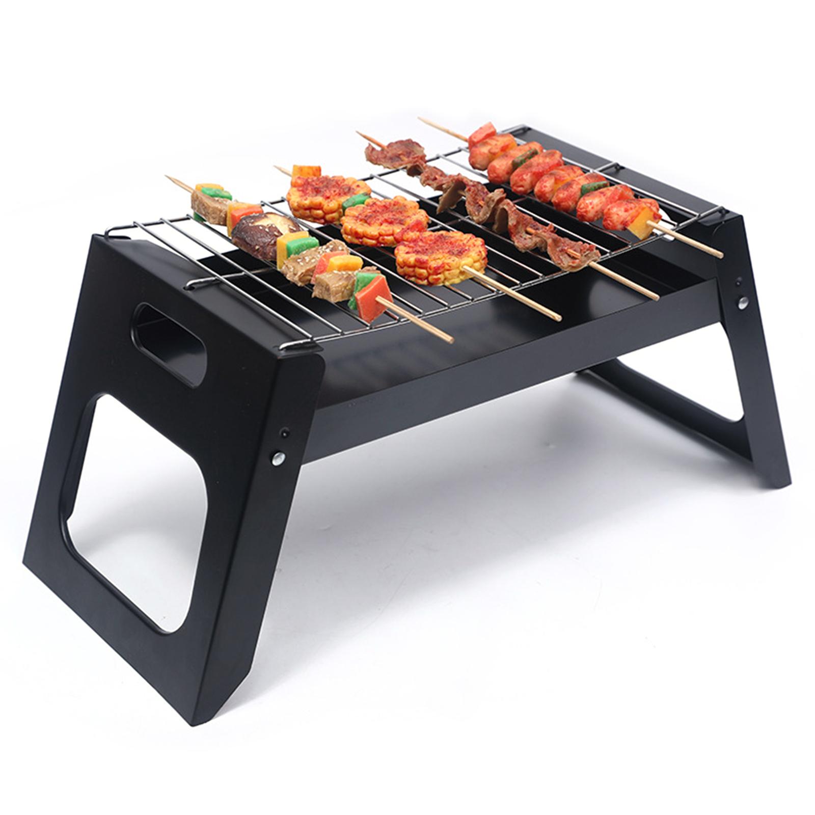 Portable BBQ Grill Stove Folding Wood Burning Stove Furnace Non Stick for Camping Household Traveling Barbecue Backyard