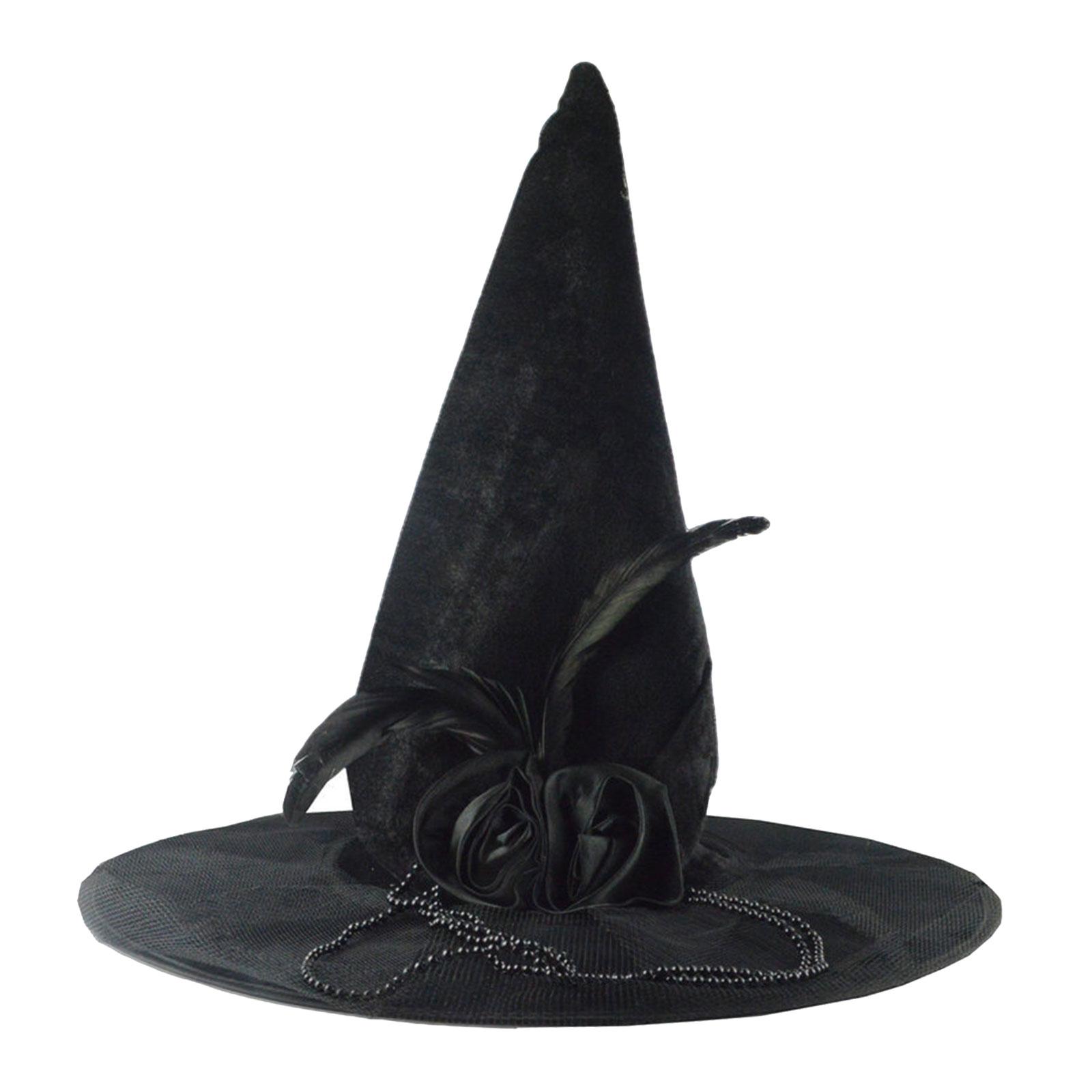 Halloween Witch Hat Comfortable Lightweight Pointed Top Hat Wide Brim Witch Hat for Party Cosplay Fancy Dress Masquerade Clubs