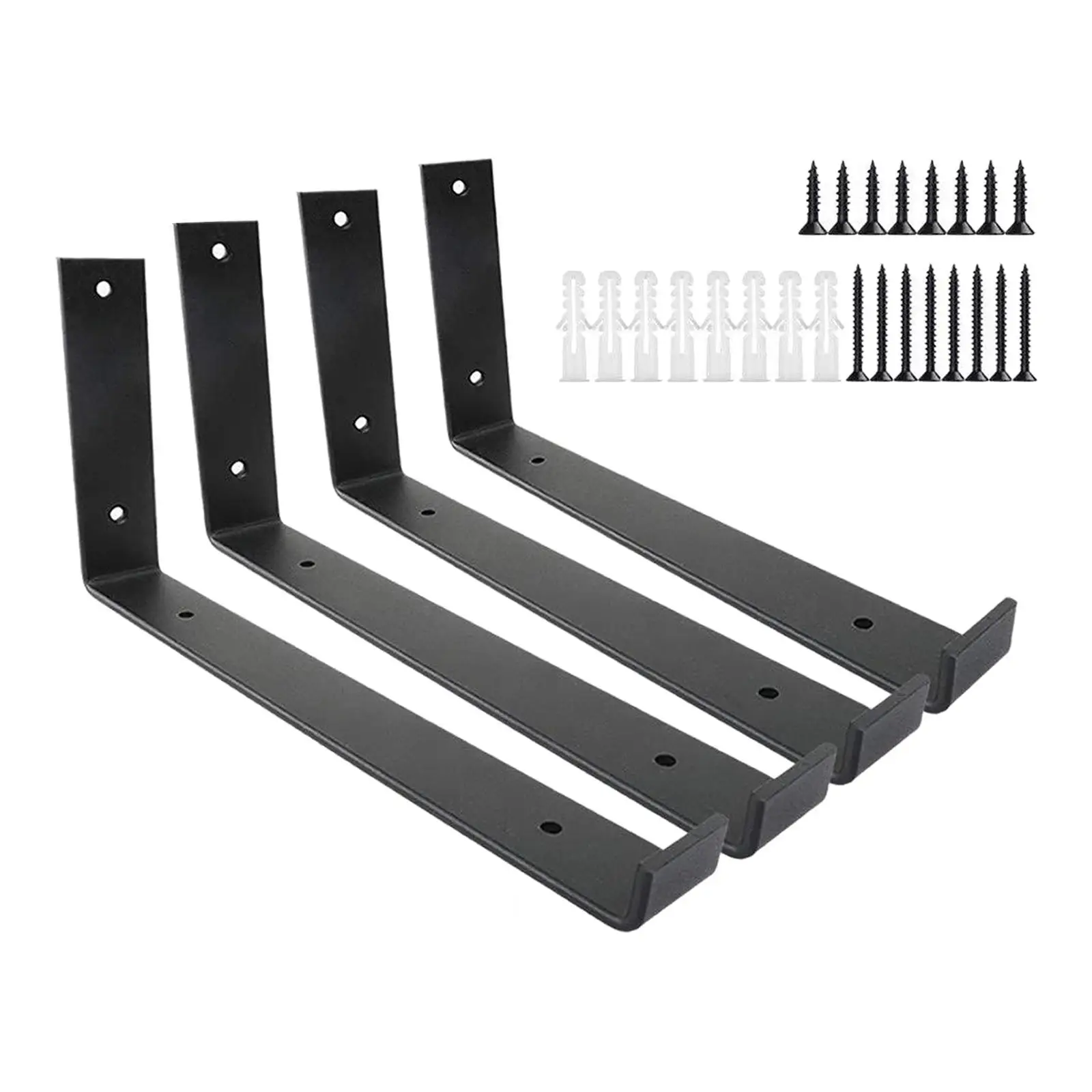 4Pcs Shelf Bracket Thick Heavy Duty Support Storage Metal Floating Shelf Brackets Shelf Supports for Home Office Bookstore Store