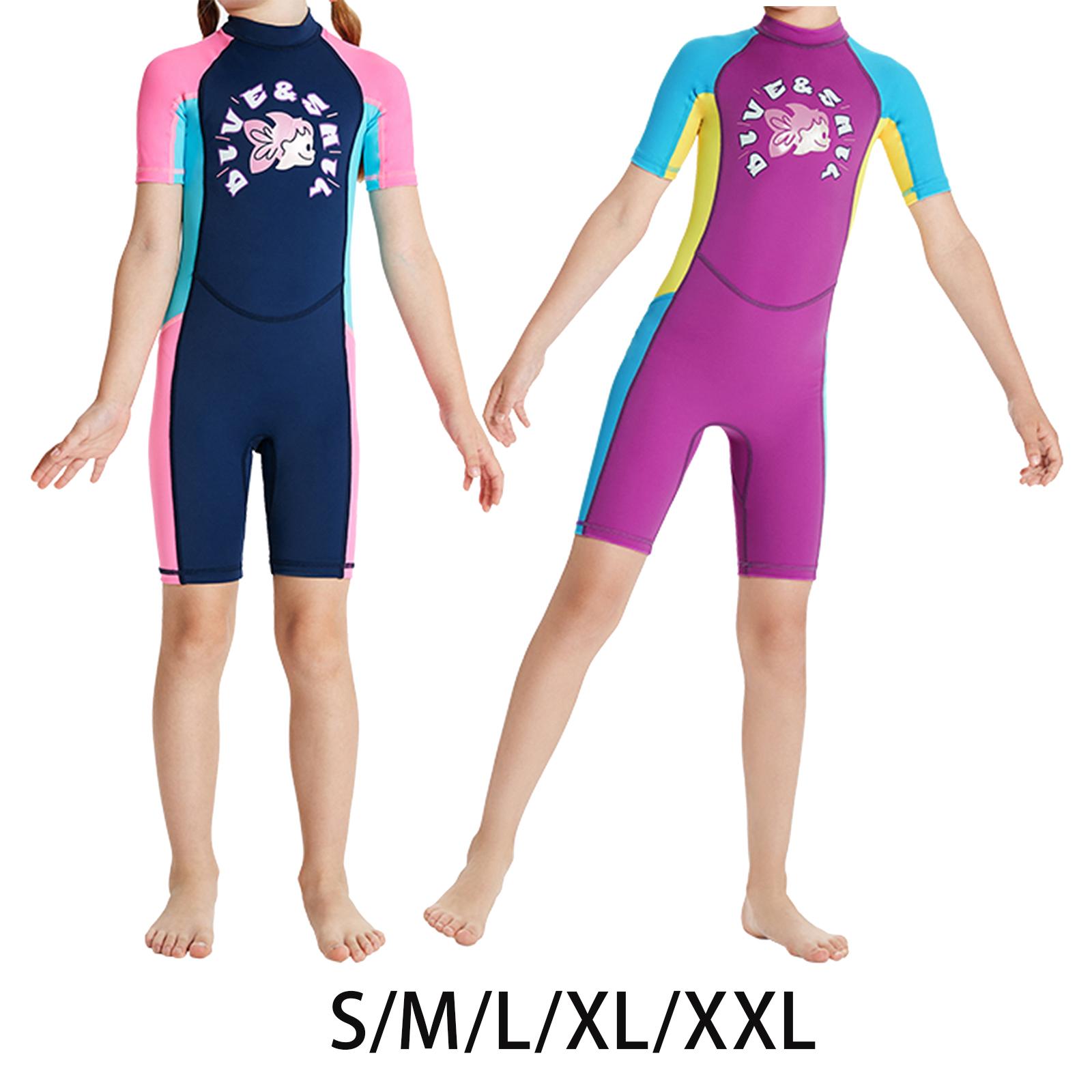 Kids Swimsuits Water Resistant Thermal Keep Warm Back Zipper swim wear for