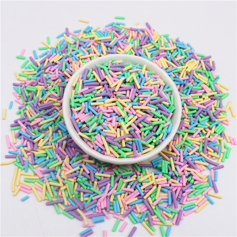 Bunte Mischung aus zylindrischen Polymerscheiben, Streusel zum Schleimfüllen von Ton, DIY-Kristallhandwerk, kleines Kunststoff-Klei-Zubehör – Detail 12