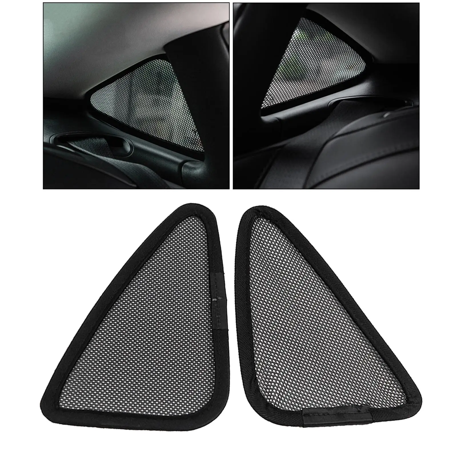 Set of 2 Vehicle Sunshade Line Shades Cover Triangular Net for