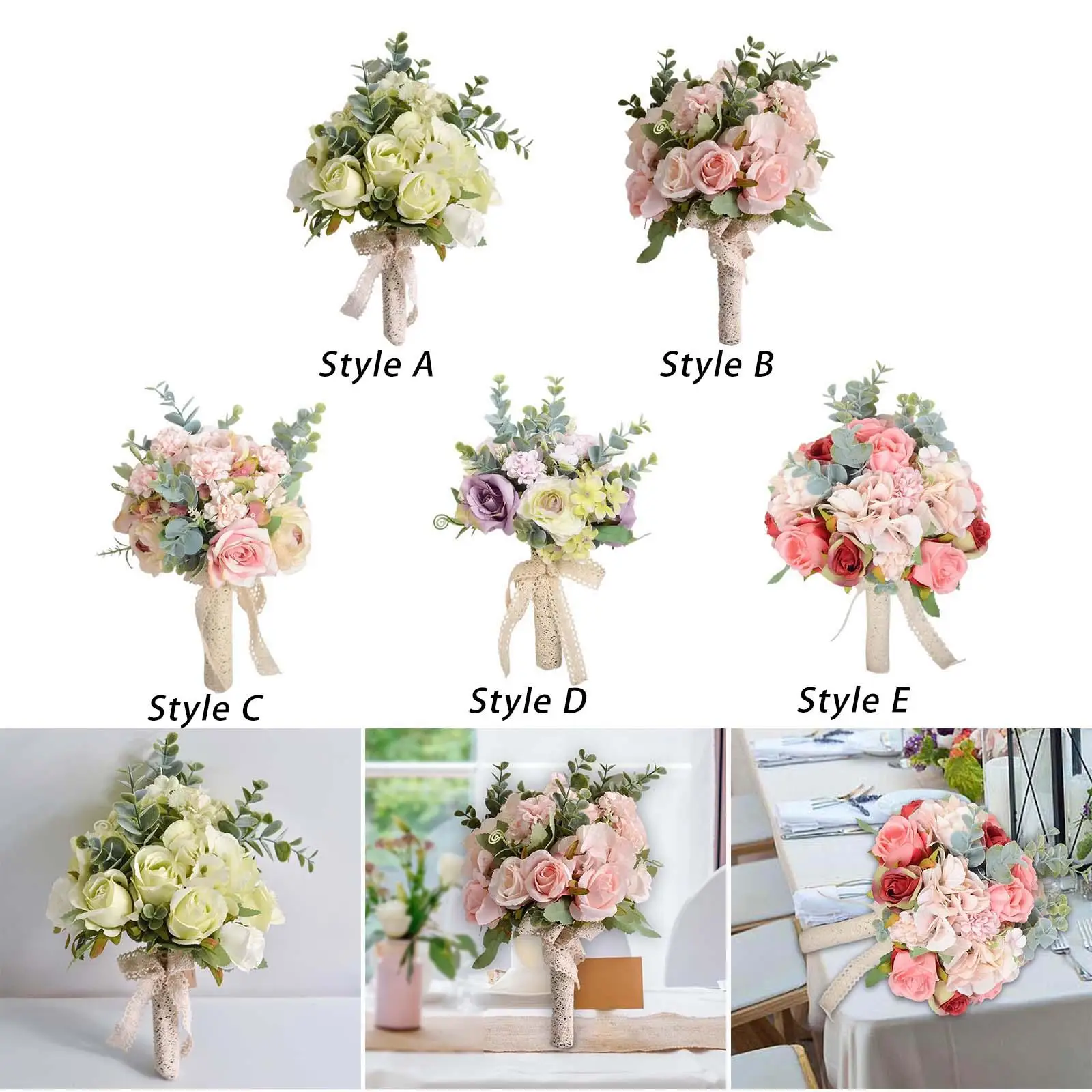 Bridal bouquet Bouquet Elegant Table Centerpiece Flower Arrangements Romantic Bridesmaid Flower for Anniversary Decorations