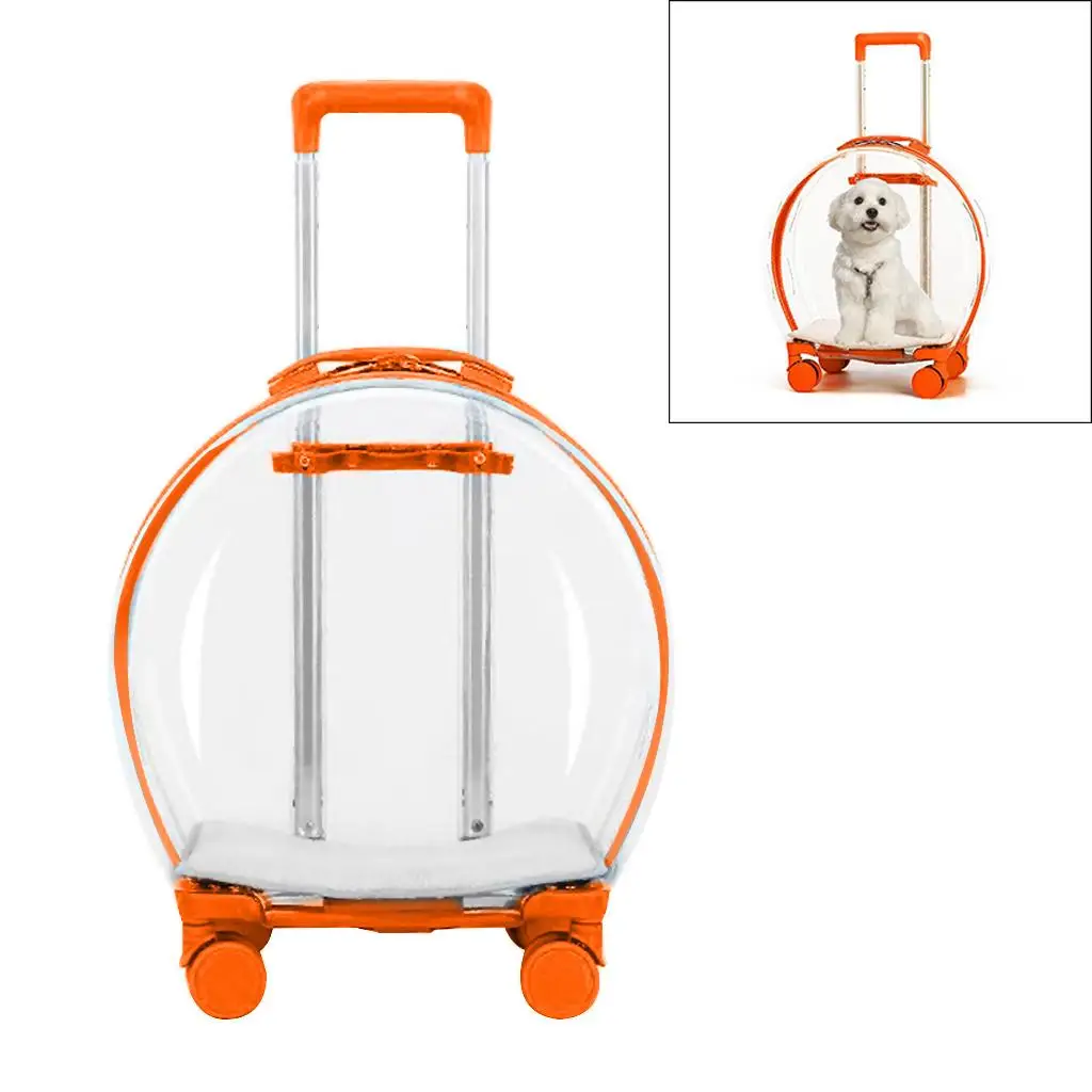 Pet Trolley Case Carrier for Cats and , Ventilated Cat Backpack Carrier, Comfort with Mat for Travel, Hiking, Walking & Outdoor