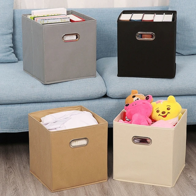 Cube panier de rangement en tissu, bacs de rangement en lin robustes,  boîtes pliables pour vêtements, jouets pour enfants - AliExpress