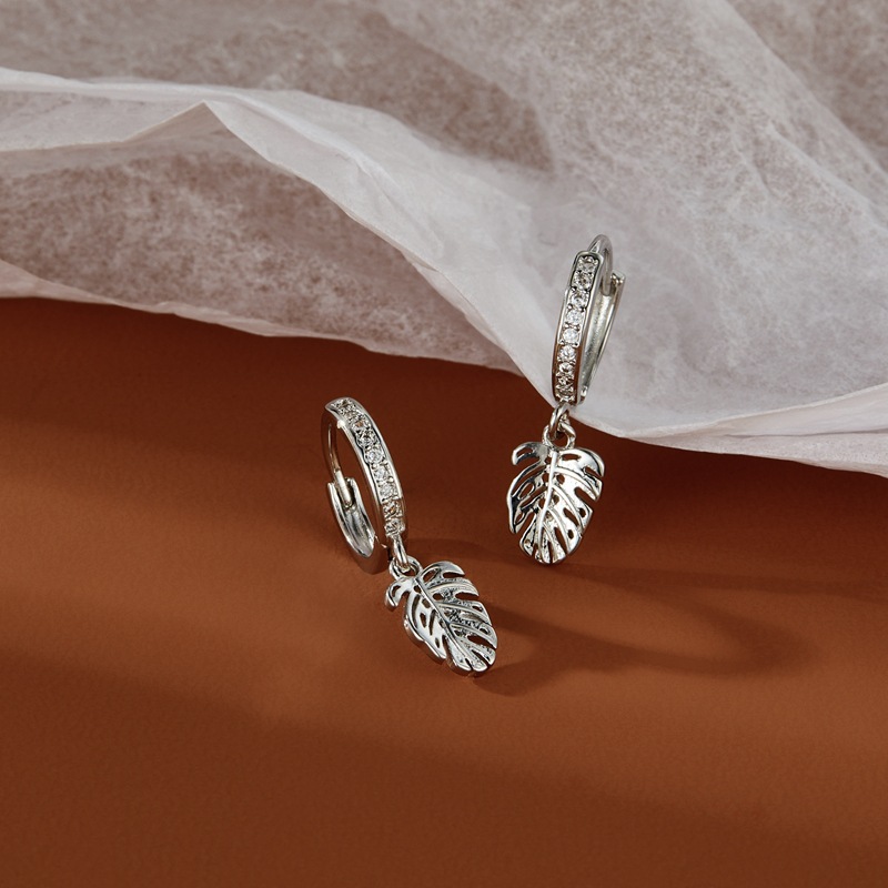 REETI 925 Silber Ohrringe Einfache Blatt Creolen Für Frauen Geschenk Ohrringe Modeschmuck Aretes de mujer – Detail 5