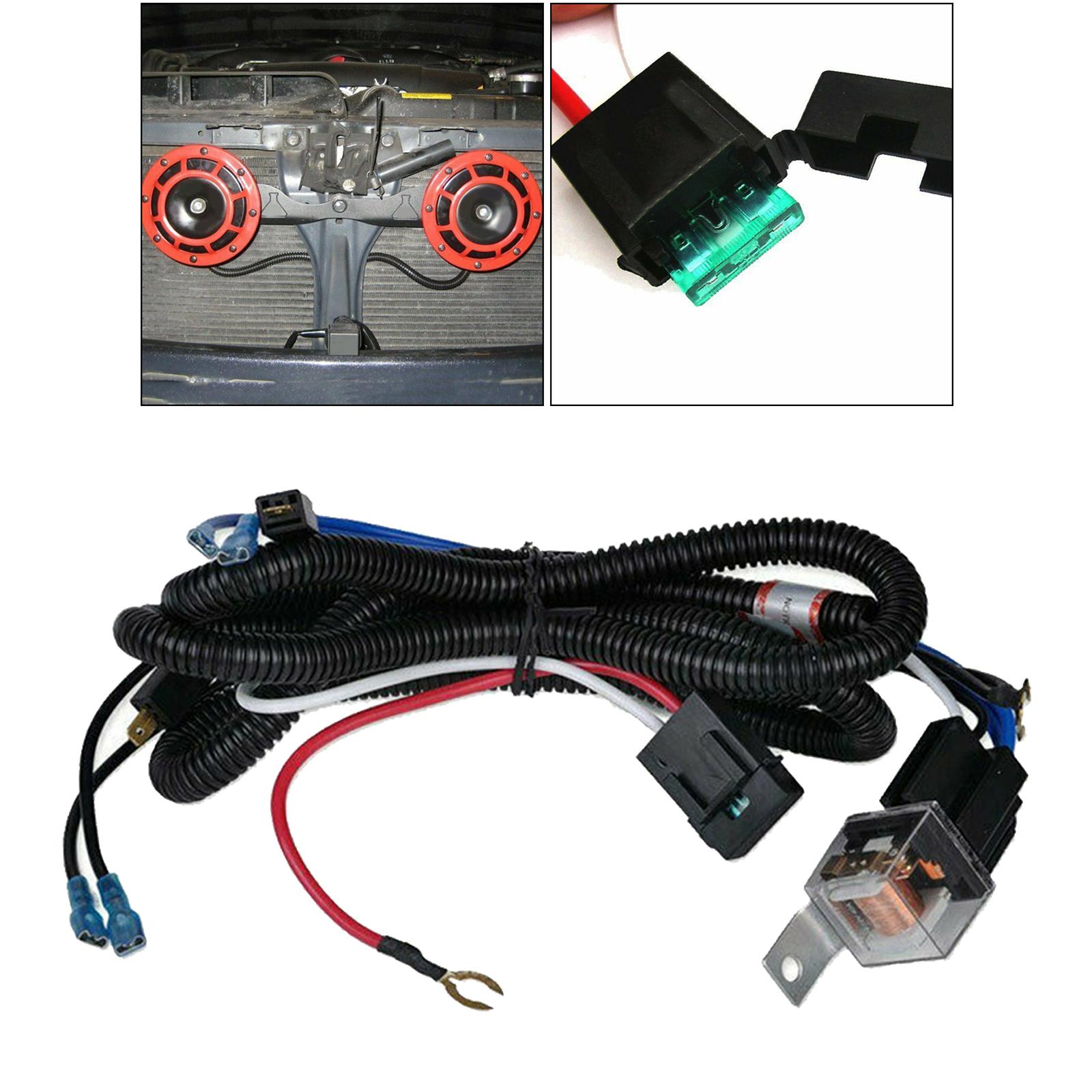 12V / 24V Horn And Wire Harness Relay for Car Grille Assemble Blast Sound , Total Length 170cm Auto Spare Parts