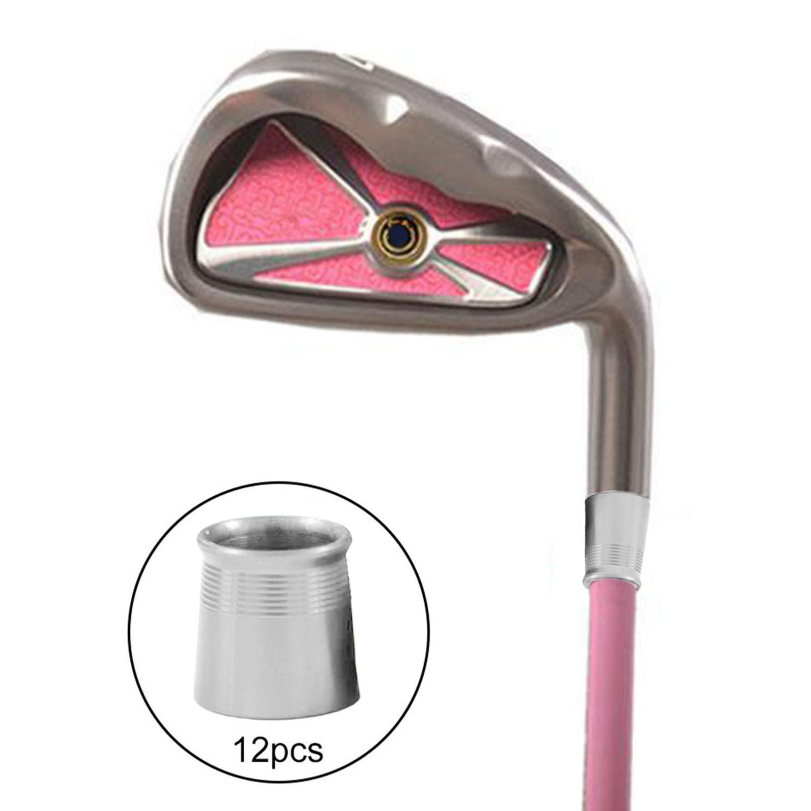 12pcs Aluminum Alloy Golf Ferrules Fit 0.370 Tips Irons Shaft Golf Shaft Sleeve Adapter Replacement