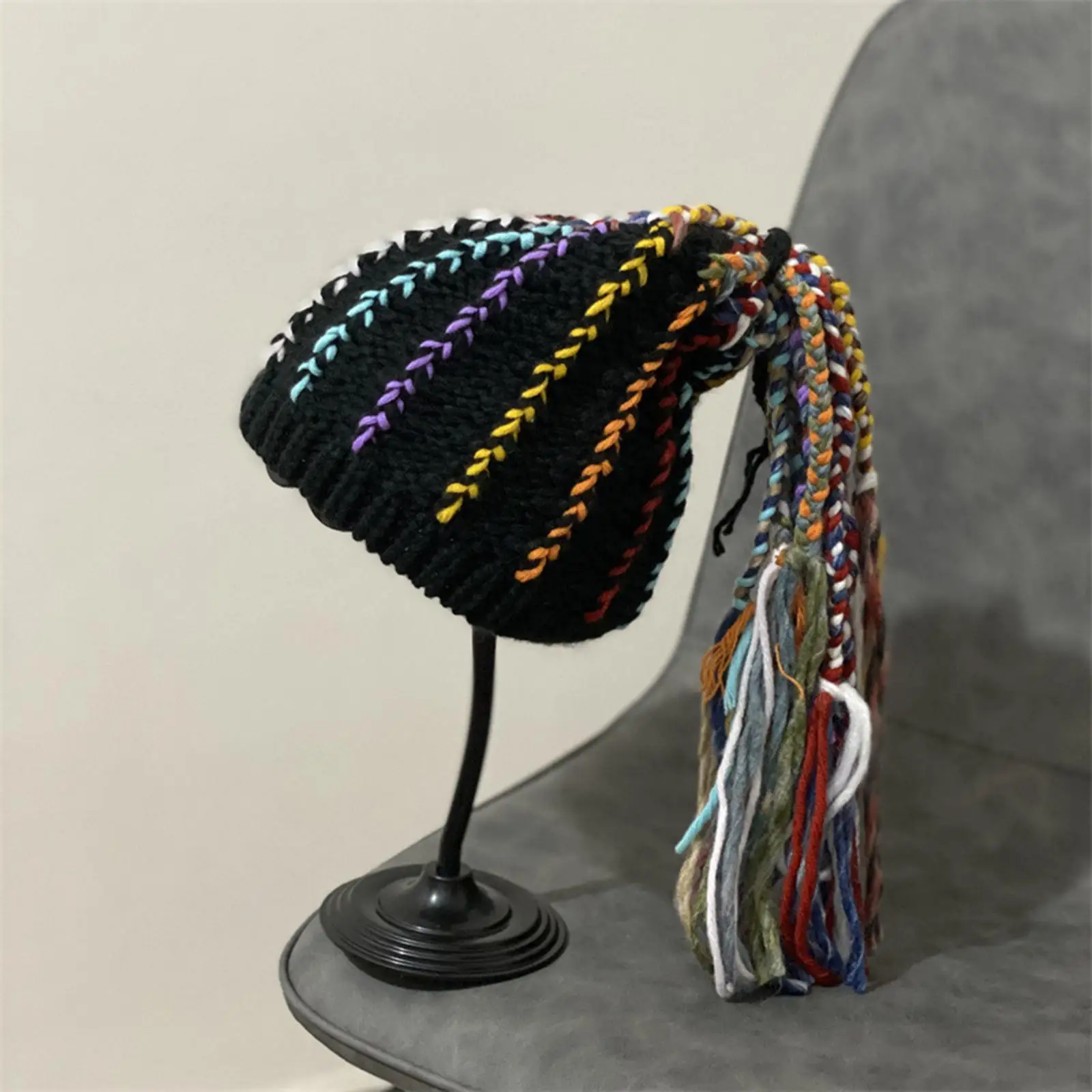 Novelty Knit Wig Hat Wig Beanie Warm Funny Caps for Teens Adults Outdoor
