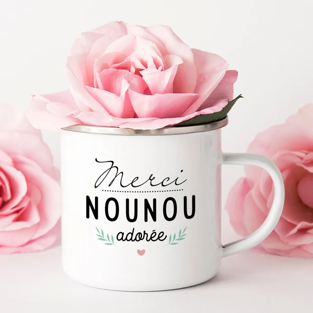 Merci Nounou Printed Mugs Creative Coffee Tea Cups Drink Water