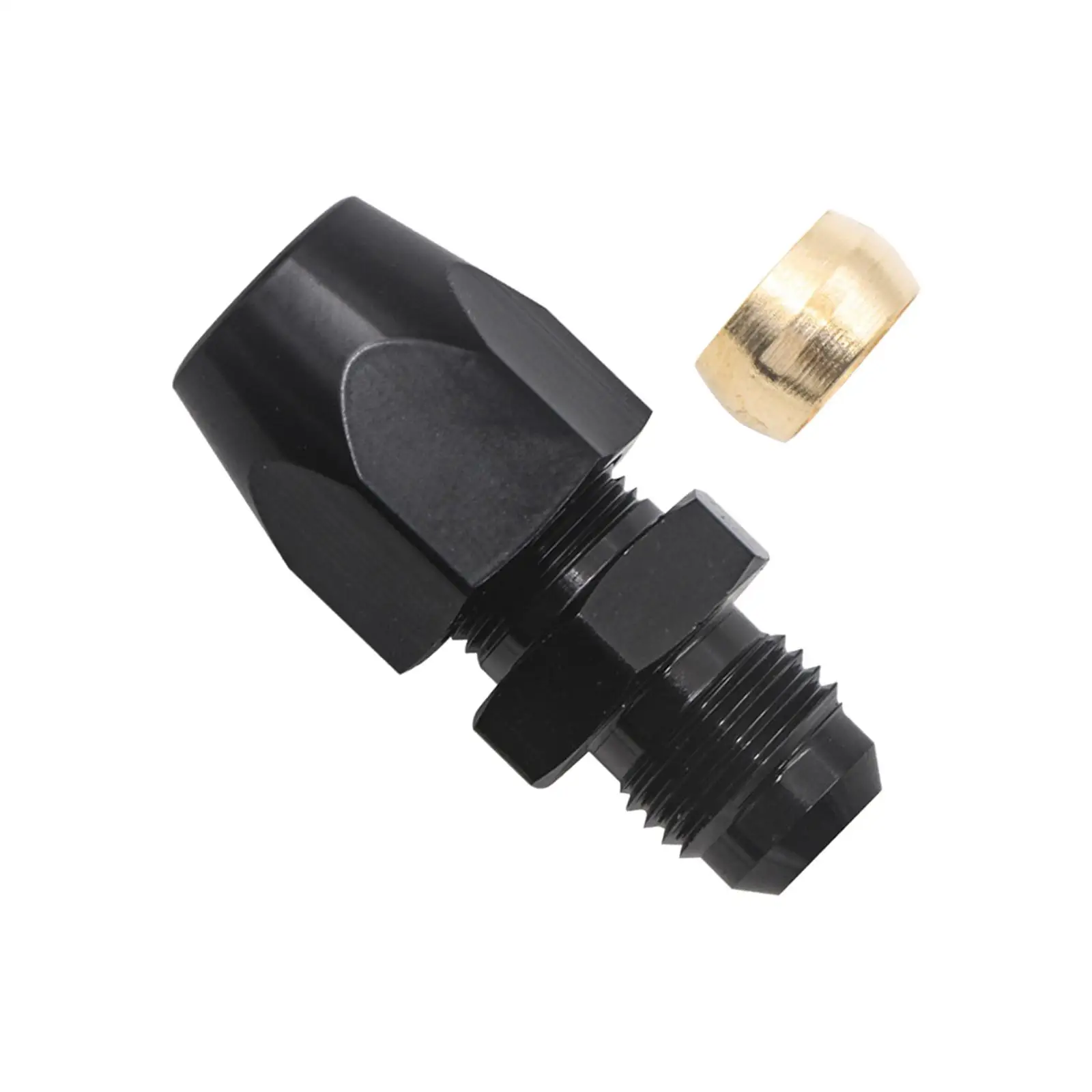 Fuel Adapter Fitting 6 AN to 3/8 inch Aluminum Alloy Fittings and Brass Ferrules Tubing Adapter for Air and Fuel Delivery