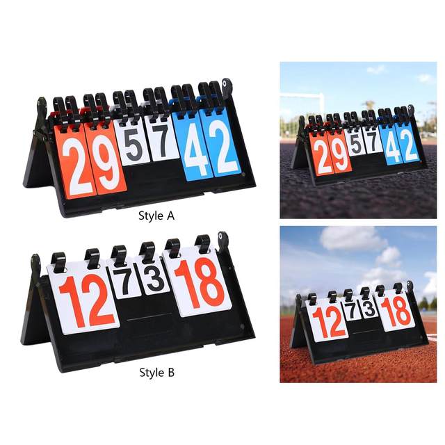 Tableau Score Sportif 2 Chiffres | Flip Manuel | Rouge Et Bleu | 20x16.2cm | Pour Basketball, Football, Volleyball