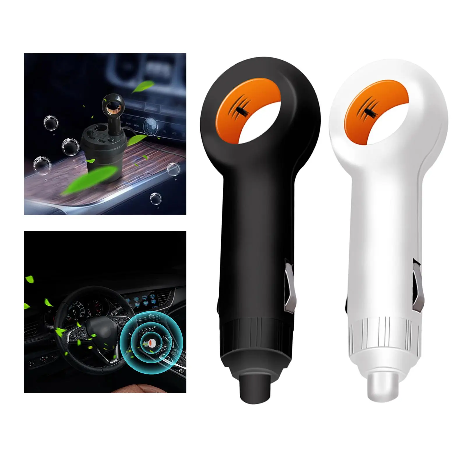 Portable Car Air Purifier Negative Ions Generator Fashionable Auto Accessories Ozone Ionizer Silence Cleaner for Car Adults Kids