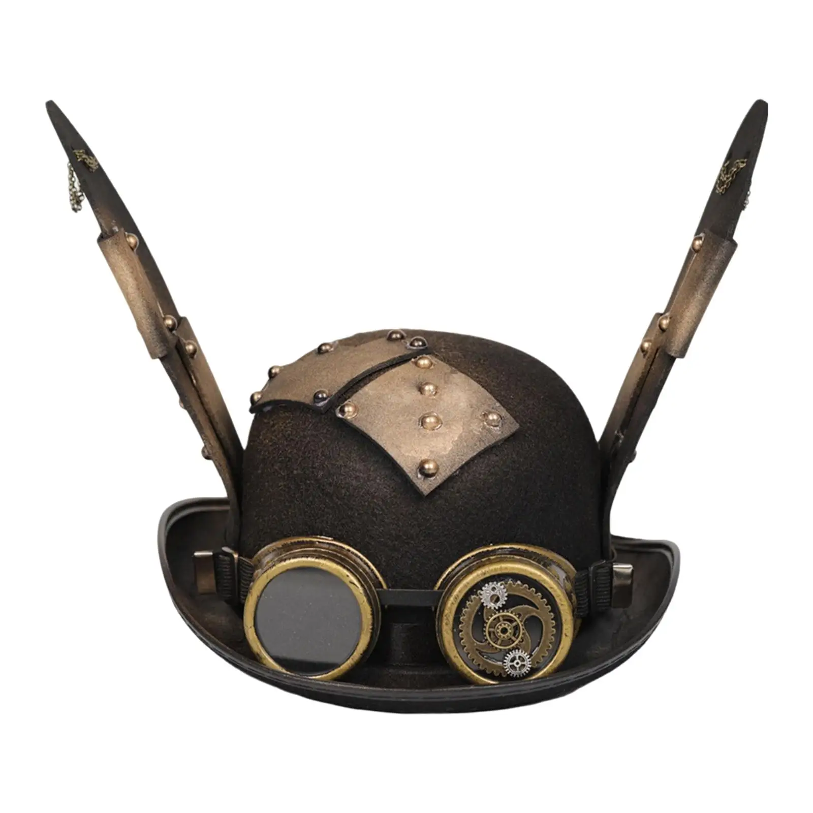 Halloween Steampunk Hat with Goggles Black Top Hat Masquerade Costume Party Detachable Goggle Retro Steampunk Goggles Glasses