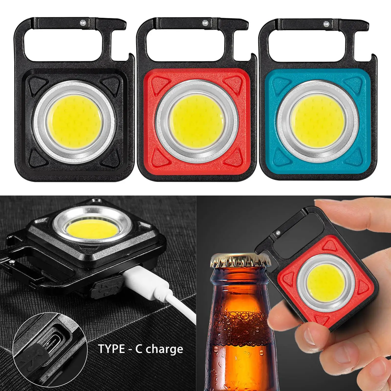 500 Lumens LED Keychain Flashlight Mini COB flashlights for Walking Auto Repairing