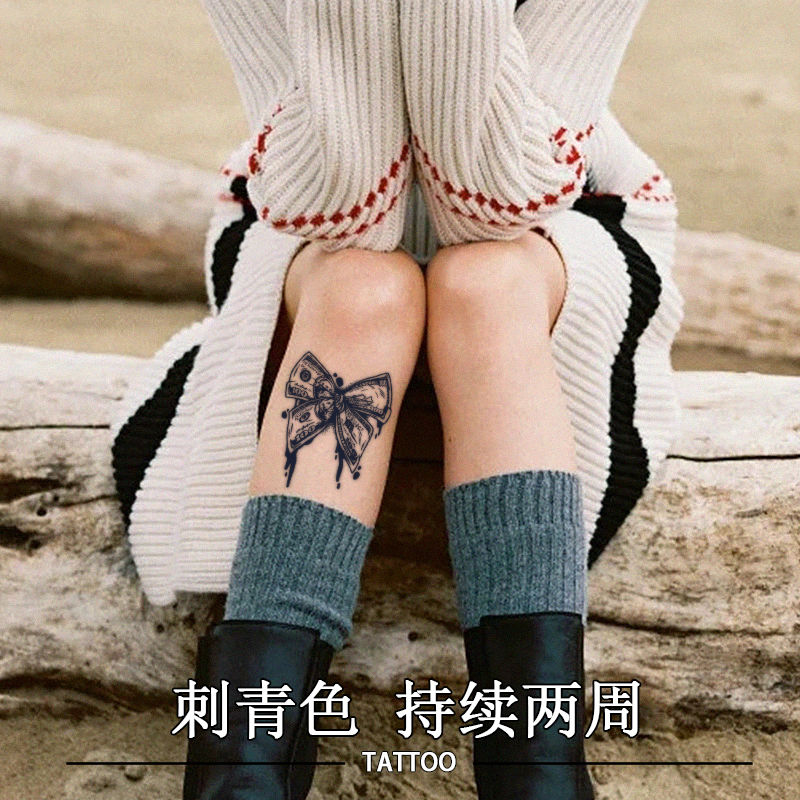 Dollar-Bowknot-Tattoo-Aufkleber, langlebiges Fake-Tattoo für Frau, Mann, pflanzliches temporäres Tattoo, Punk-Kunst, Faux-Tattoos, wasserdicht, Tatuajes – Detail 6