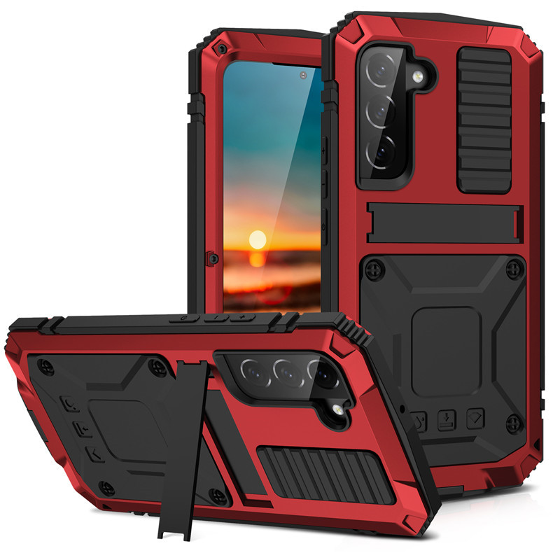 Rugged Armor Full Phone Case for Samsung Galaxy S23 S22 S21 S20 Plus Note 20 Ultra A32 A72 A52 Metal Aluminum Shockproof Cover
