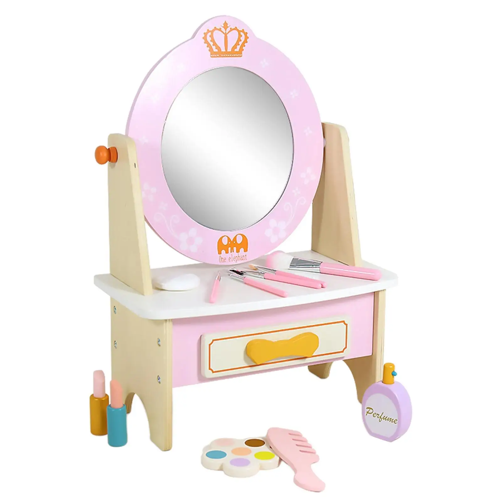 Montessori Simulation Makeup Table Toys Beauty Playset Educational Toys Kids Dress up Table Toy for Toddler Girls Birthday Gifts