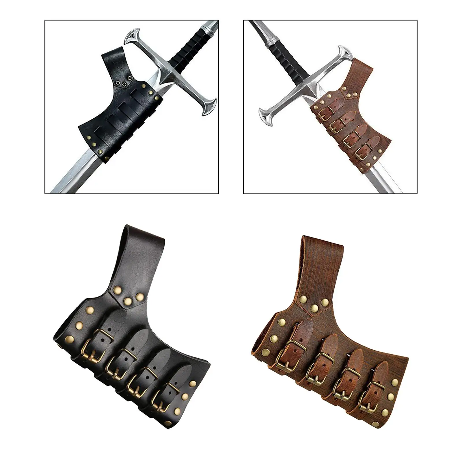 Medieval Sword Frog Knight Costume Accessories Retro Style Leather Sword Belt Sword Sheath Sword Holder for Theme Party