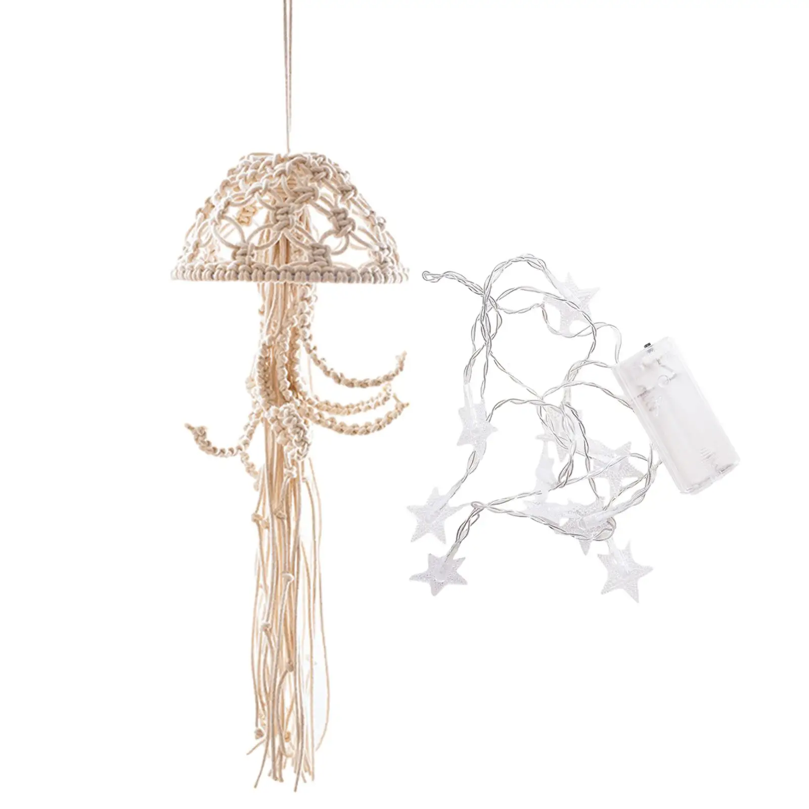 Nordic Jellyfish Wall Hanging Decor with Light String for Backdrop Ornaments