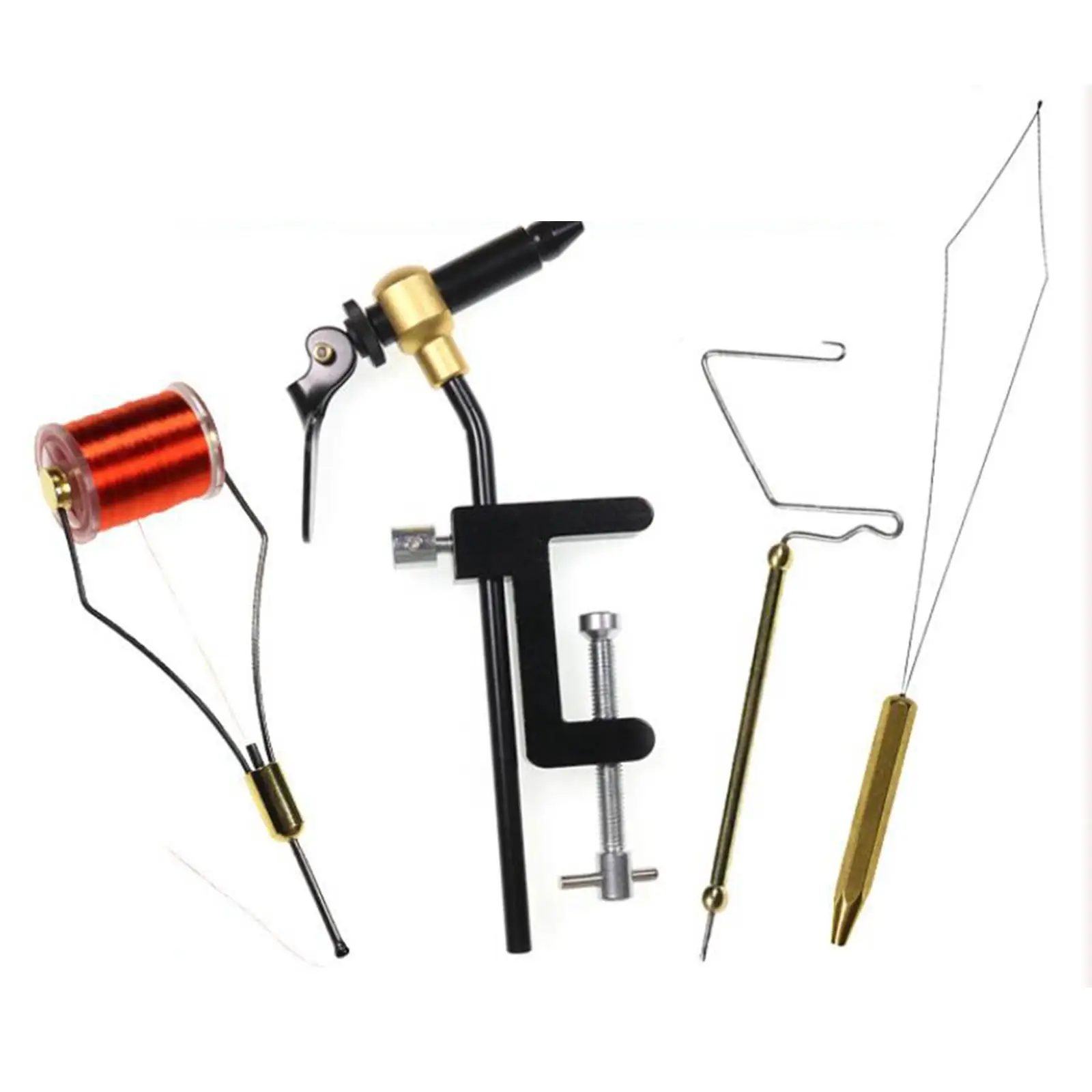 4Pcs Fly Tying Tool Kit Fishing Tackle Whip Finisher Outdoor Threader Fly Tying Vise