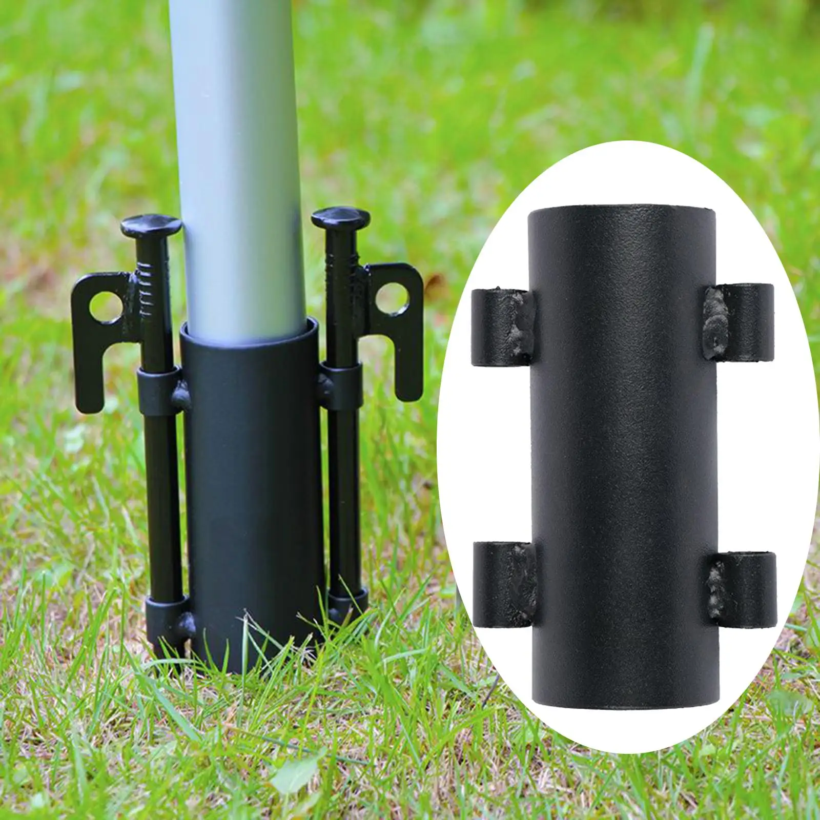 Outdoor Canopy Rod Holder Awning Tent Pegs Stand Fits for.3`` Rods