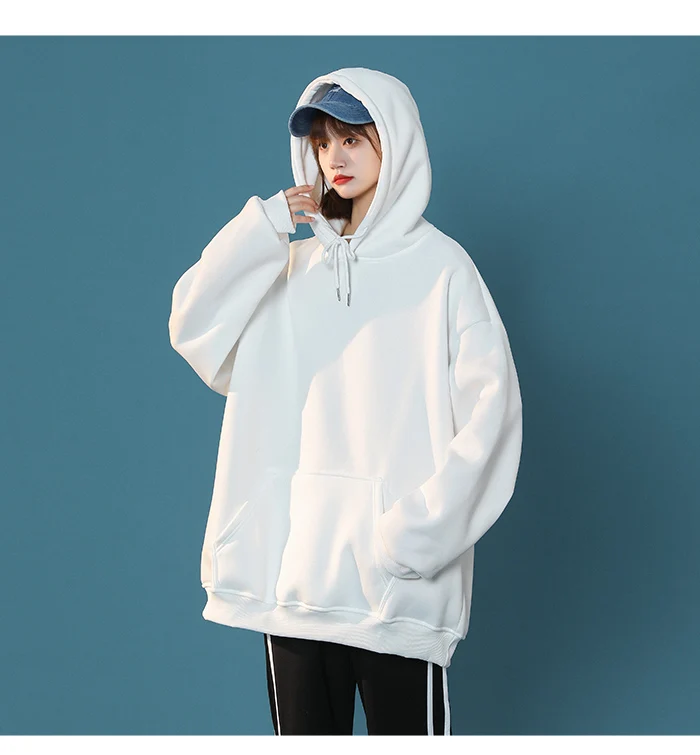 EOENKKY/Men's Sweatshirt Solid Color 6 Colors Korean Trend Girls Hoodie Sweatshirt 2022 Spring Warm Oversized Hoodie Women palm angels hoodie