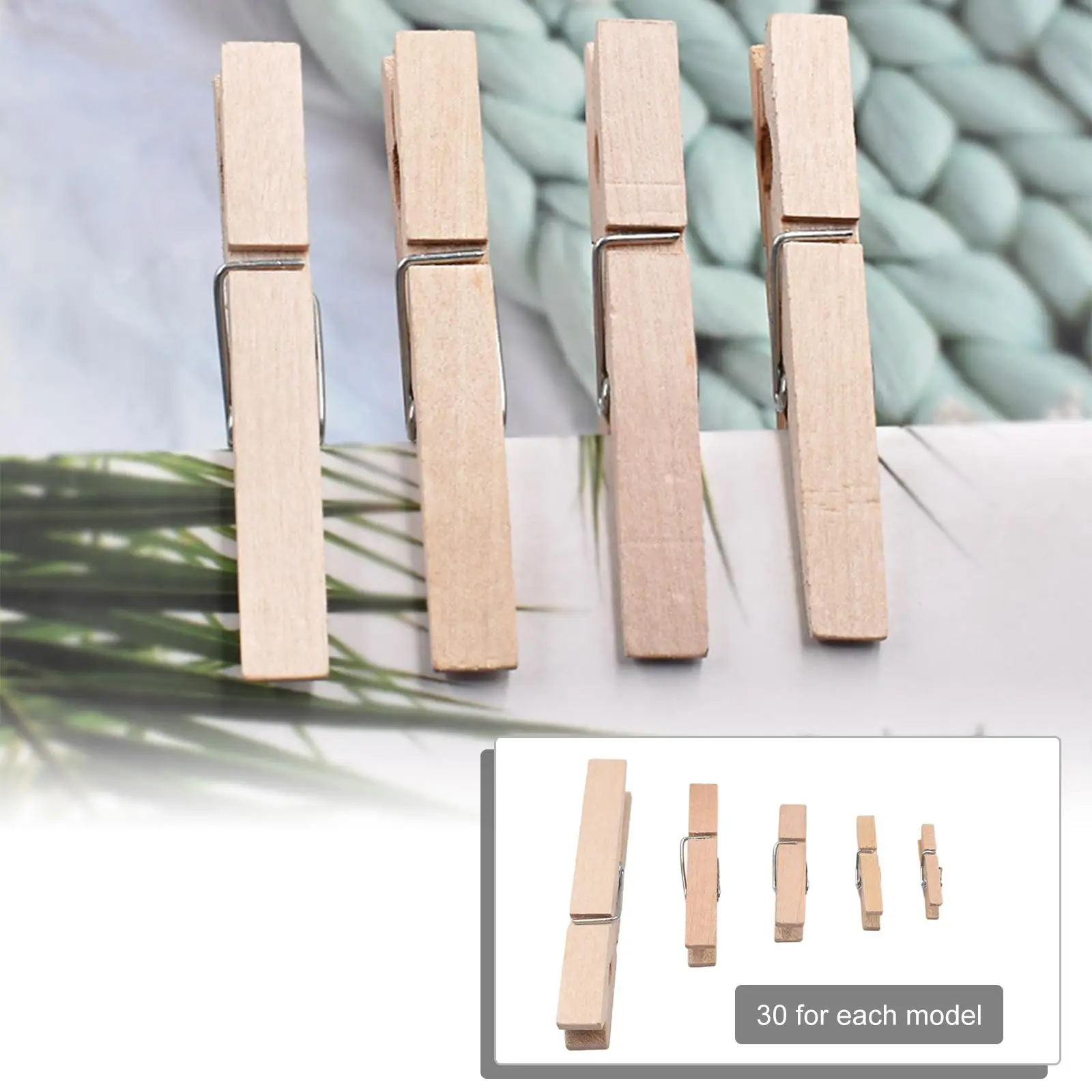 150 Pieces Mini Wood Clothespins, Wall Hanging Pictures Decorative Photo Wall Small Craft Wooden Clips for Arts & Crafts Photos