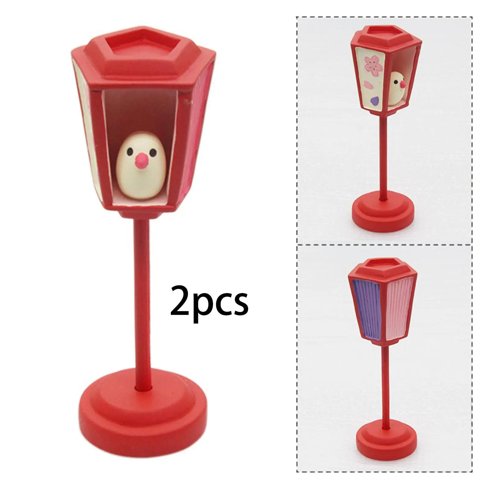 2Pcs Doll House Decoration Resin Building Toy Lantern for Dollhouses Life Scene Props