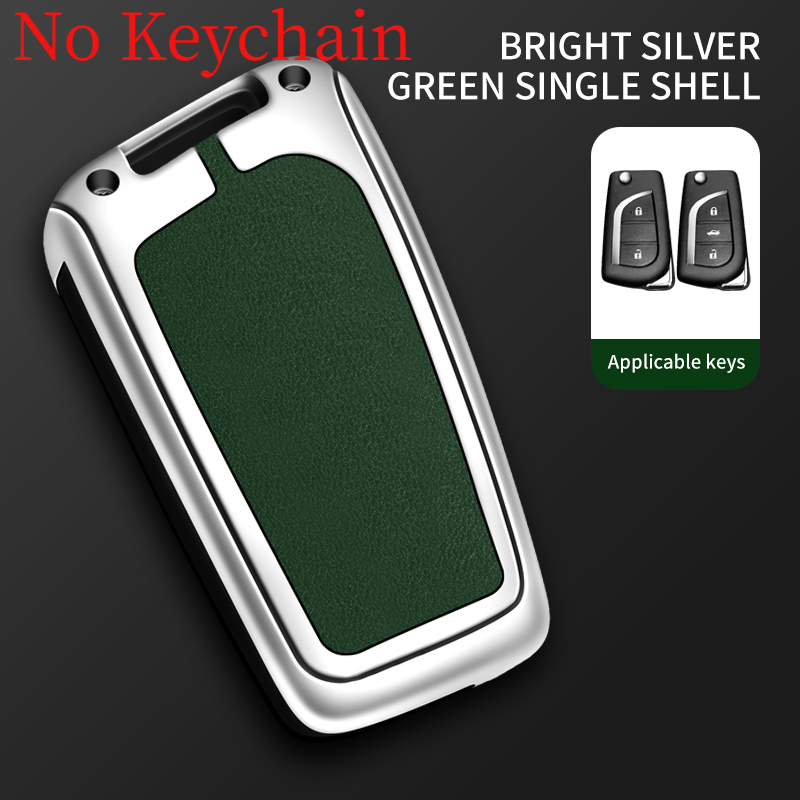 Custodia per chiave auto in pelle metallica Shell per Toyota Auris Corolla Avensis Verso Yaris Aygo Scion TC IM Camry RAV4 Hilux Fortuner - S153ab339710440439d6edb1610d0c45ft