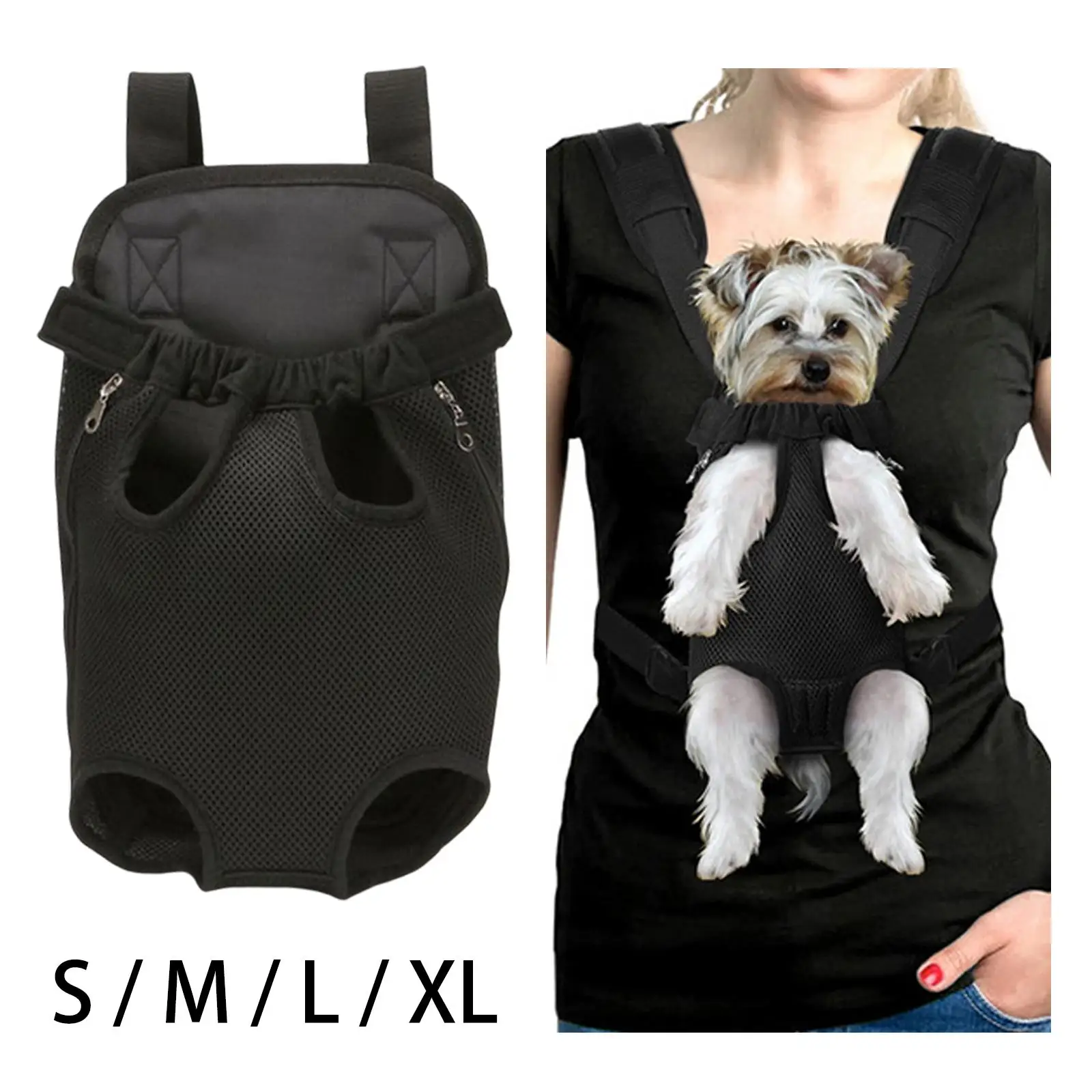 Pet Dog Carrier Backpack Cat Travel Bag Front Carrier Adjustable Hands Free for Outdoor