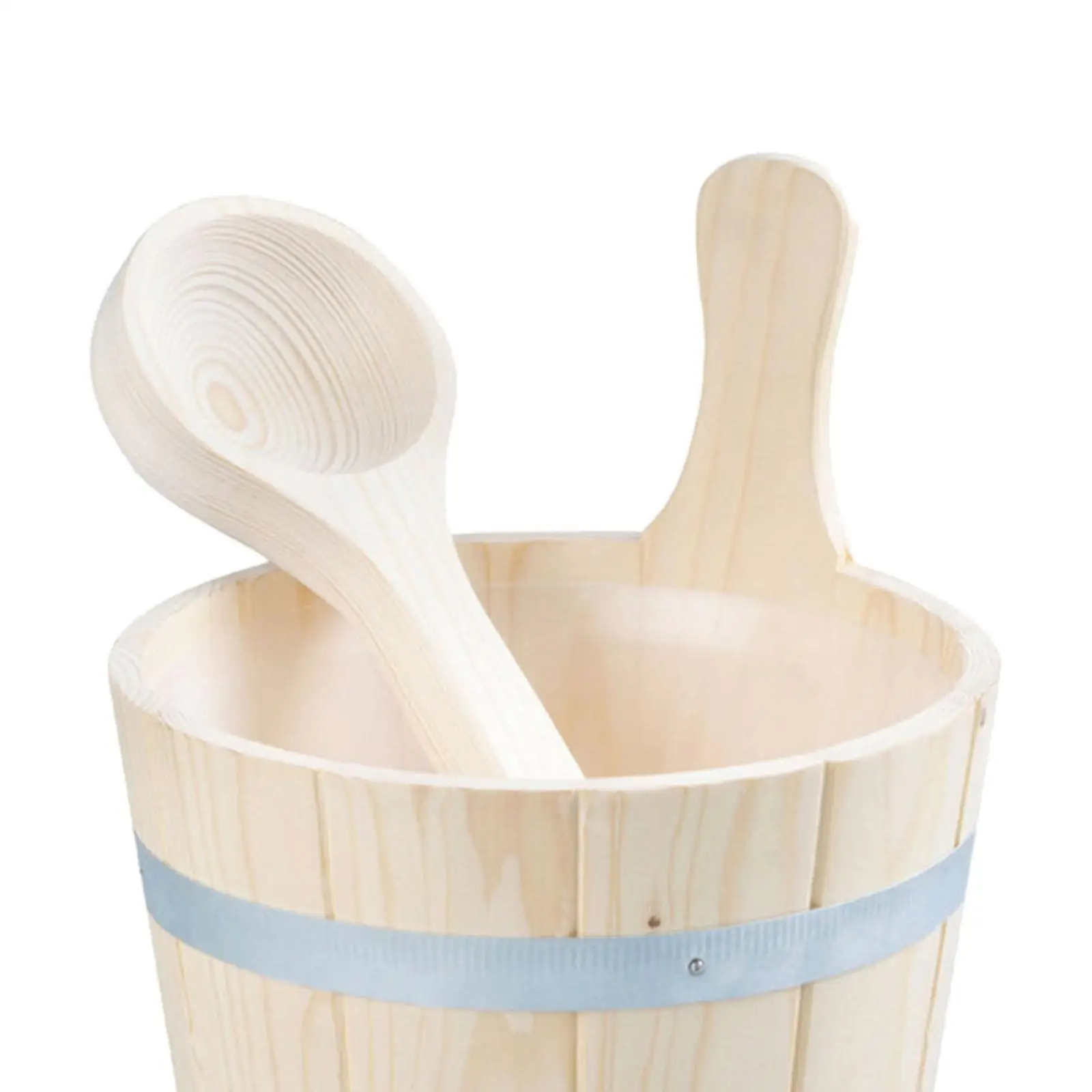 Wooden Sauna Bucket and Ladle Set Portable with Sauna Liner 5L for SPA Room