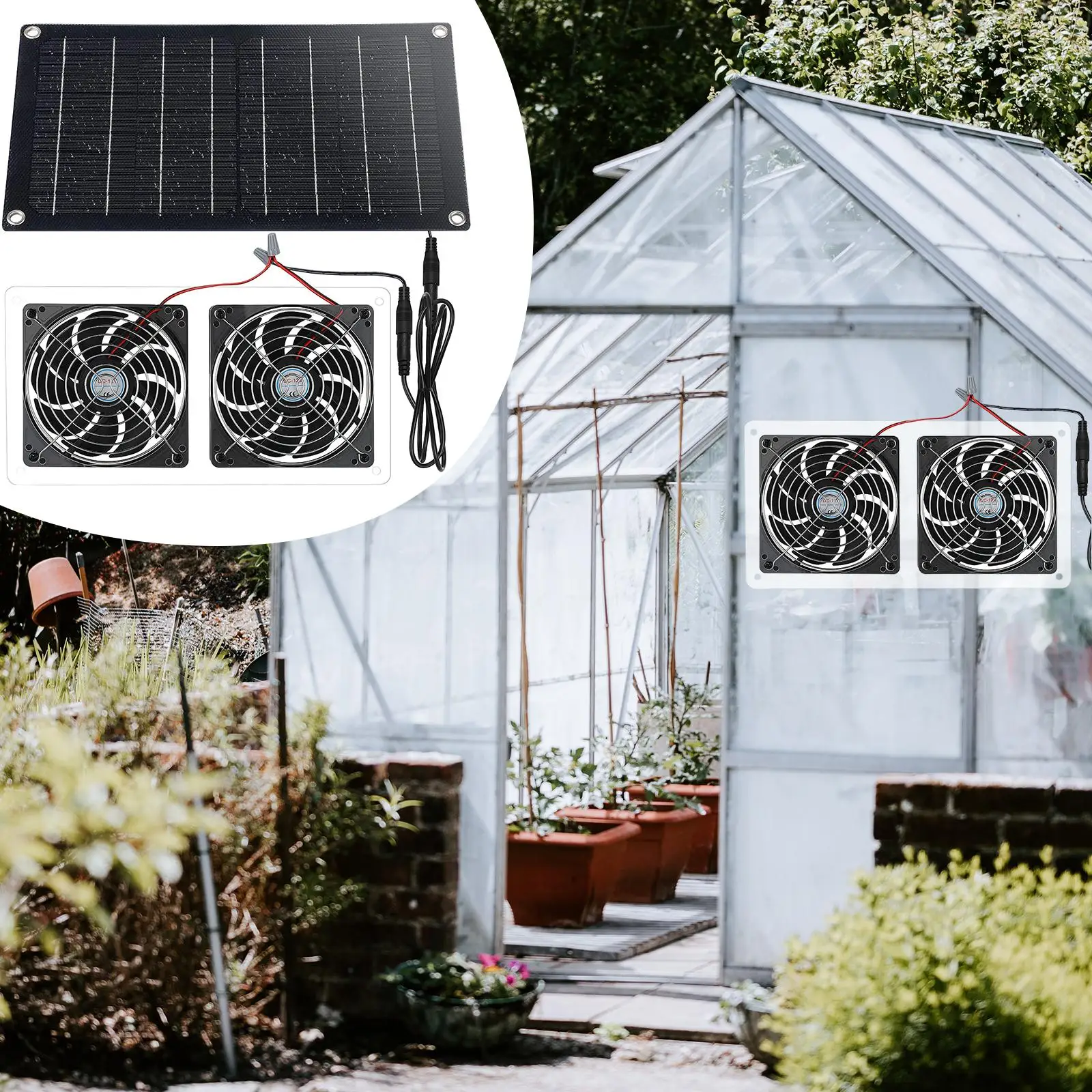 10W solar Exhaust Fan, Waterproof solar mini Ventilator for home, Greenhouse, dog Chicken House