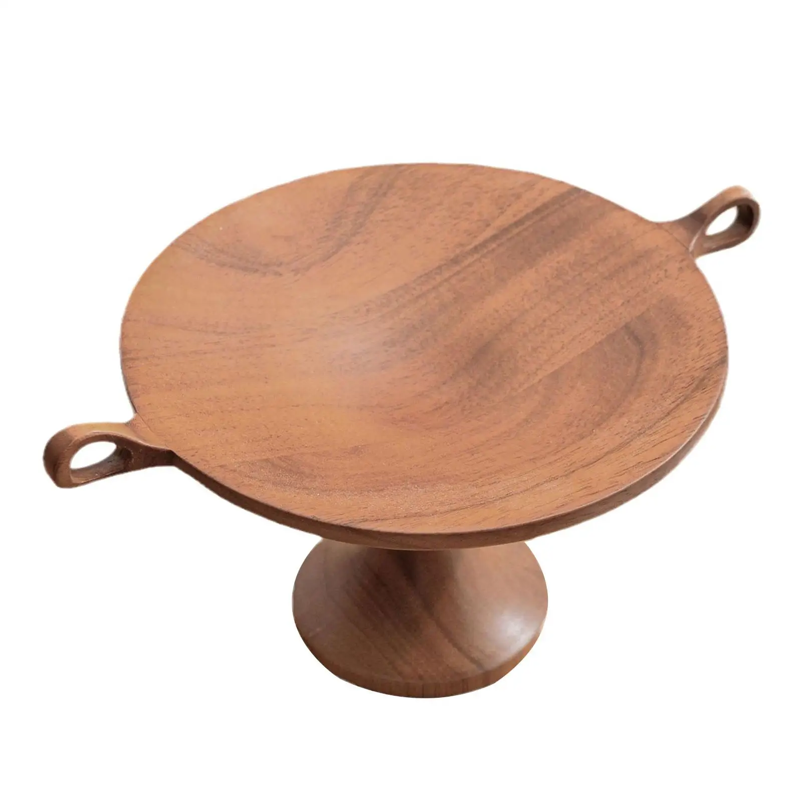 Wood Cake Stand Serving Platter Kitchen Server Tray Reusable Cupcake Holder Wooden High-footed for Cakes Pies Desserts Household