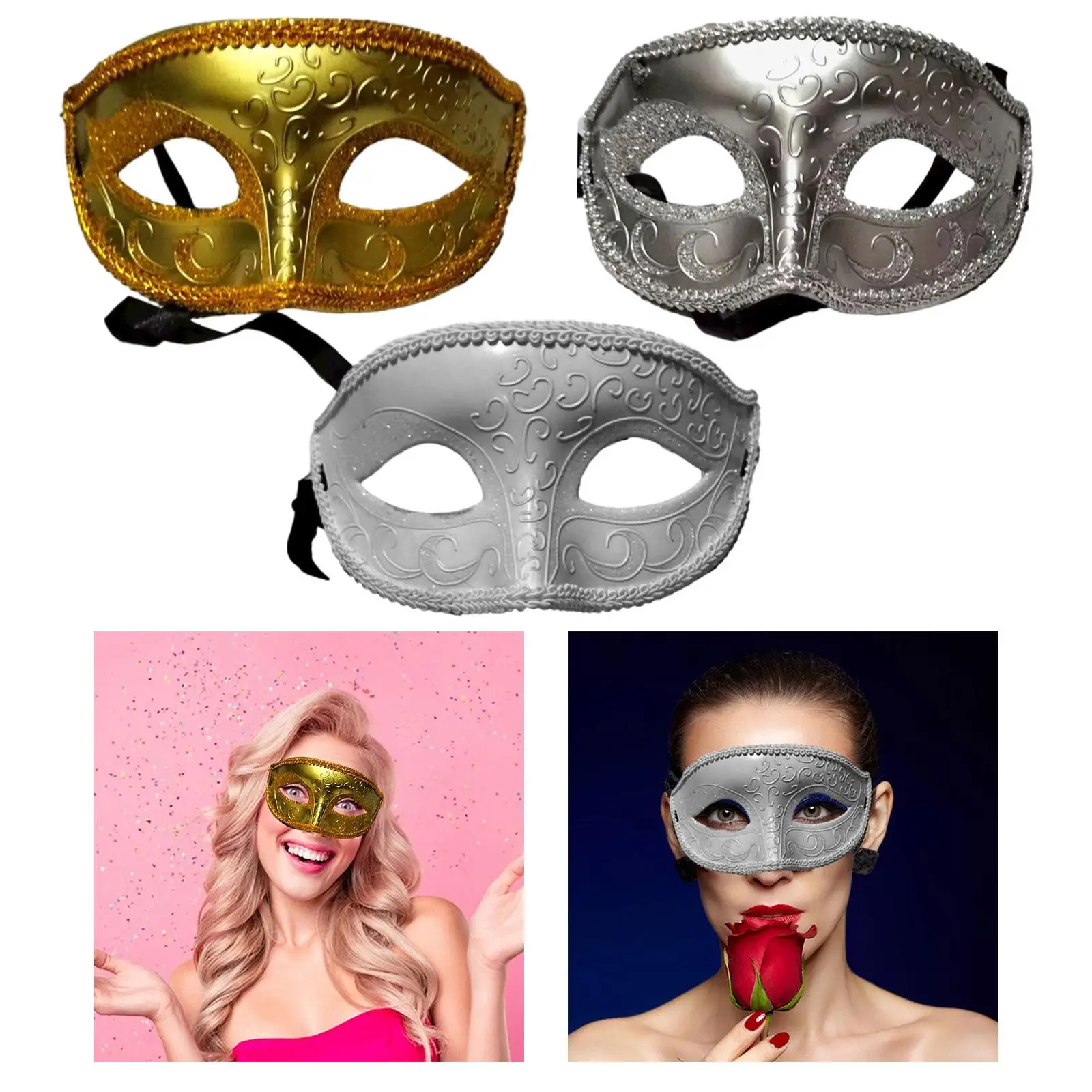 Masquerade Mask Prom Mask for Women Men Decorative Mardi Gras Mask Props for Club Masquerade Christmas Holiday Stage Performance