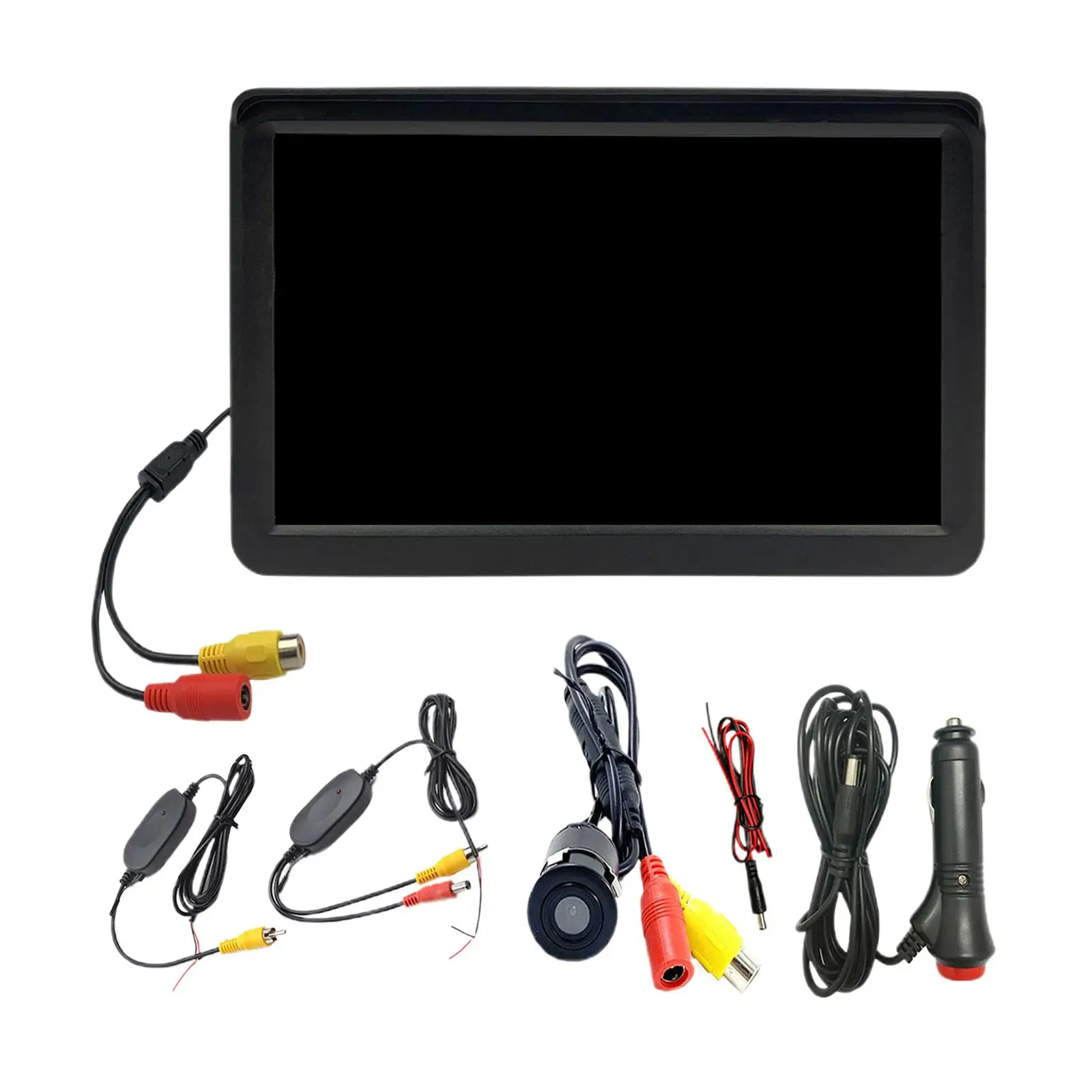 7 in Rear  LCD Monitor   Receiver Trainsmitter 12 Camera, Park Assist, 170° Wide Angle, Scale Lines