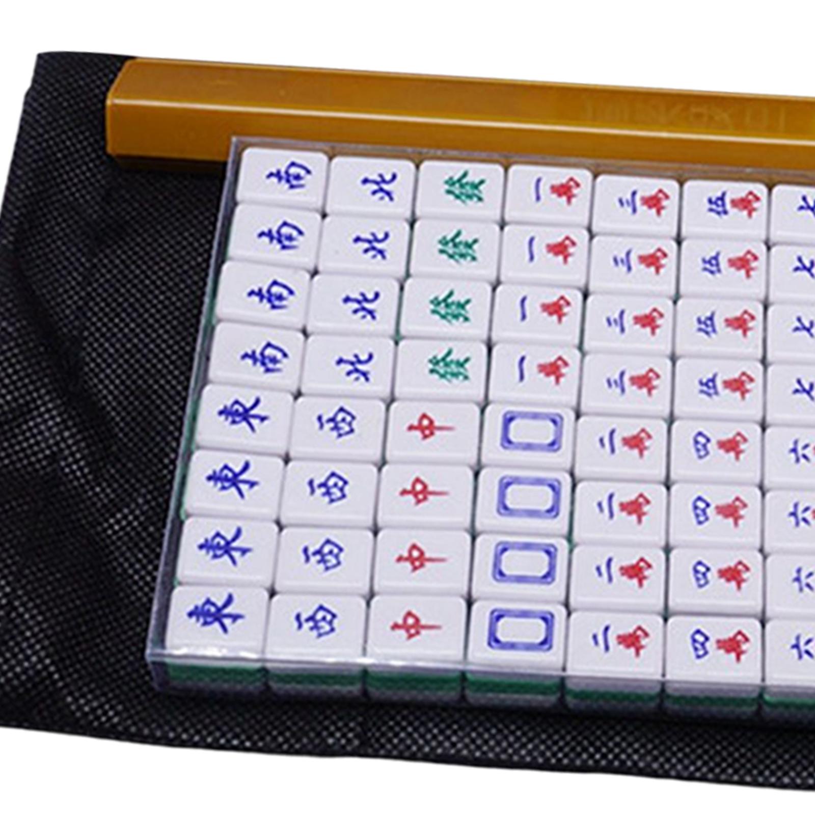 Mini Chinese Mahjong Game Set Chinese Version Game Table Game Board Game with Carrying Case for Chinese Game Play Party