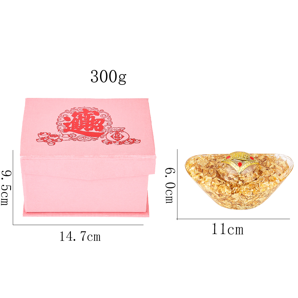 1pc Blattgold Kristall barren Charme Ornamente Schreibtisch zubehör Wohnzimmer Feng Shui Dekoration kreative chinesische Charme Geschenk Handwerk – Detail 1
