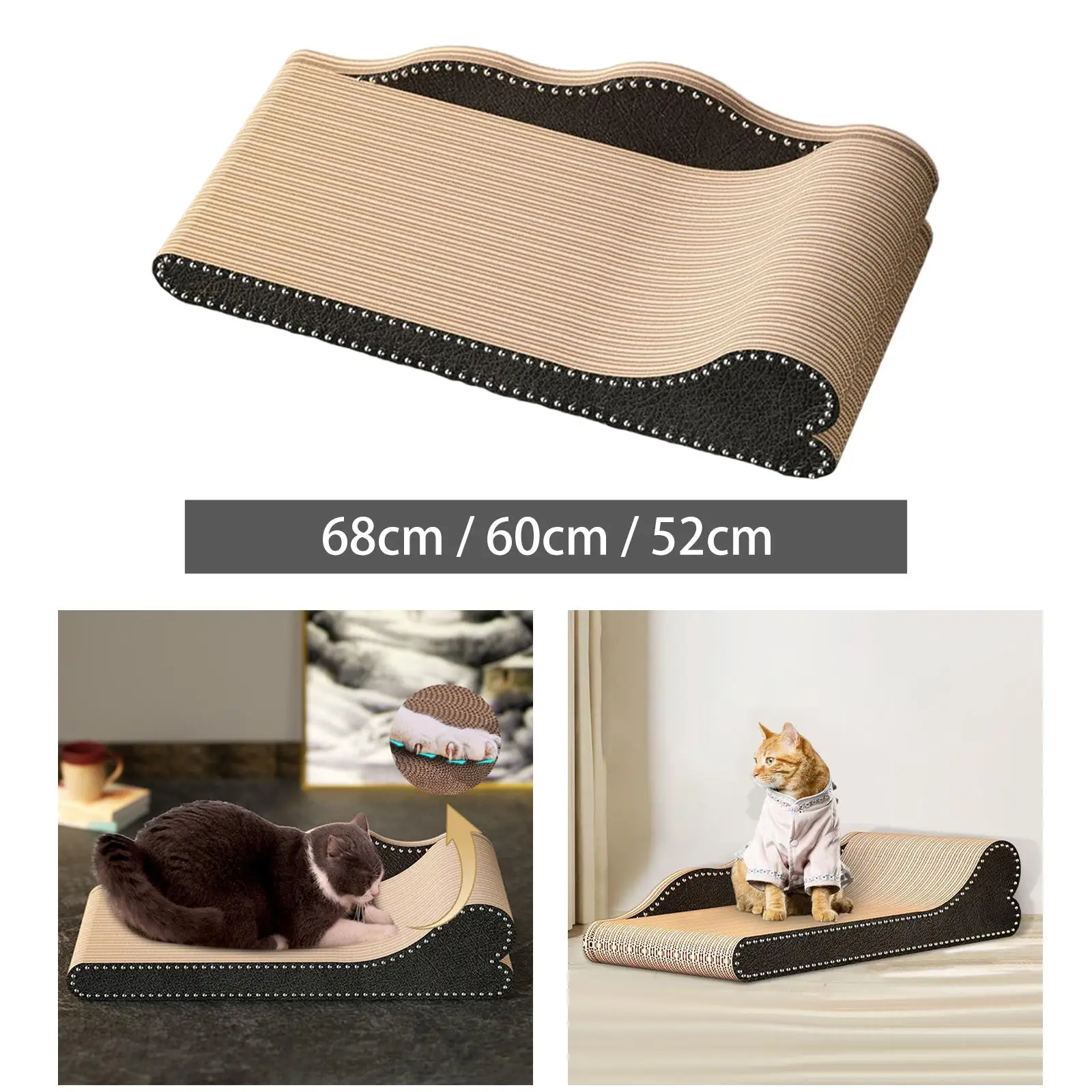 Cat Scratcher Lounge Cardboard Sofa Scratch Pad Corrugated Paper Furniture Protection Scratching Board Bed for Indoor Cats Kitty