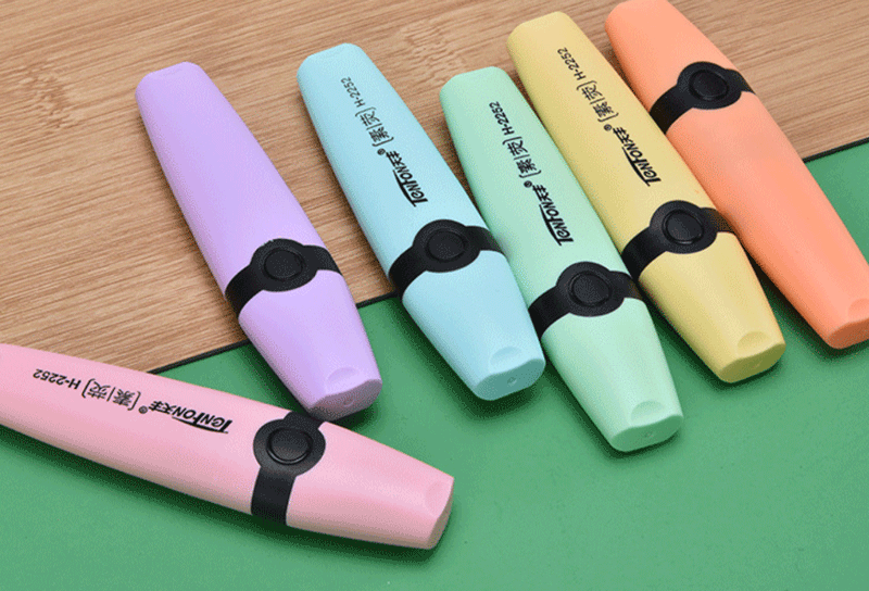 6 Teile/satz Highlighter Pastell Farben Meißel Spitze Marker Stift Flache Einzigen Kopf Licht Farbe Schräge Zeichnung Fluoreszierende Stift Marker – Detail 10