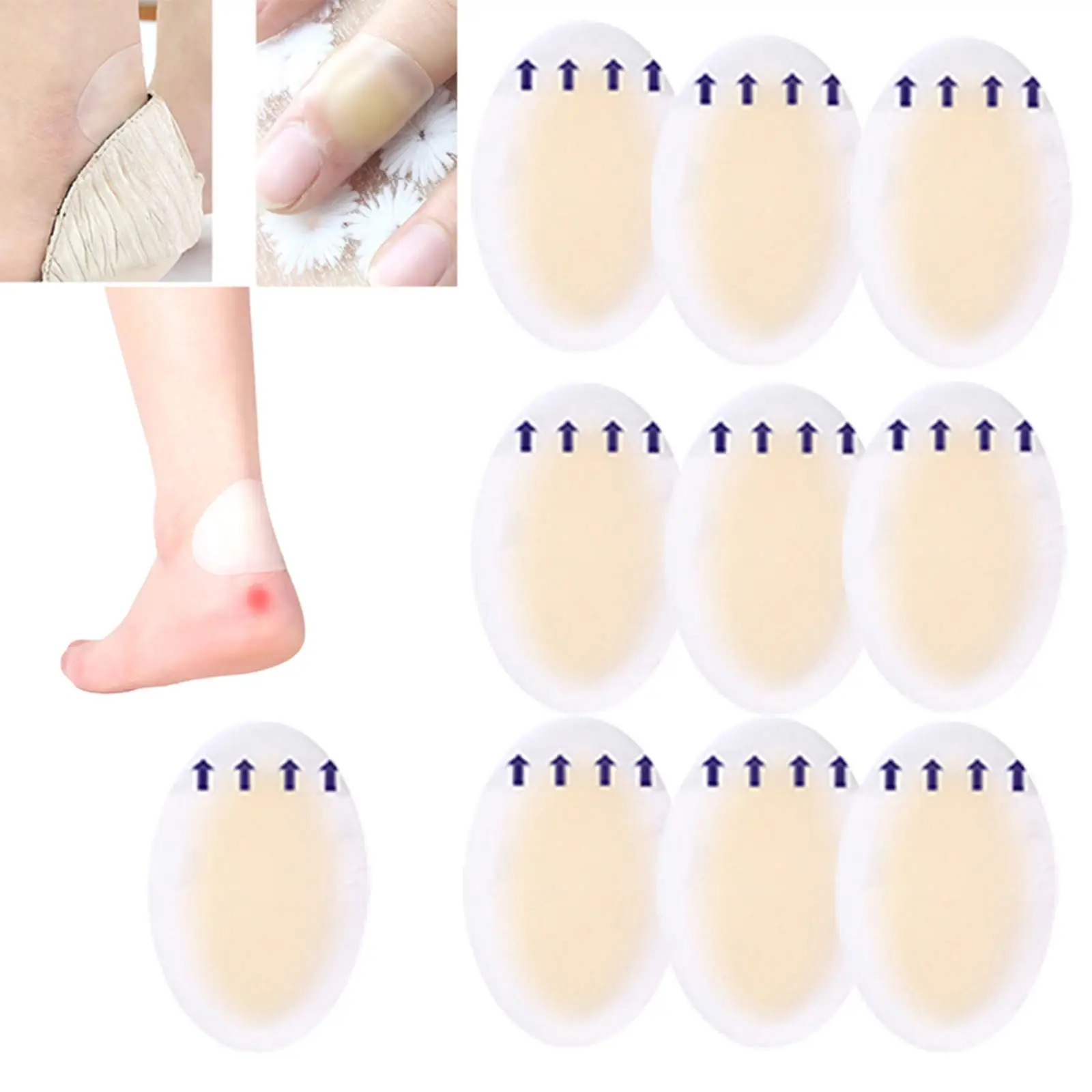 10Pcs Gel Shoes Stickers, Patch Heel Pad Protection heel Soft Hydrocolloid Pads Foot Care for Sports Shoes High Heels