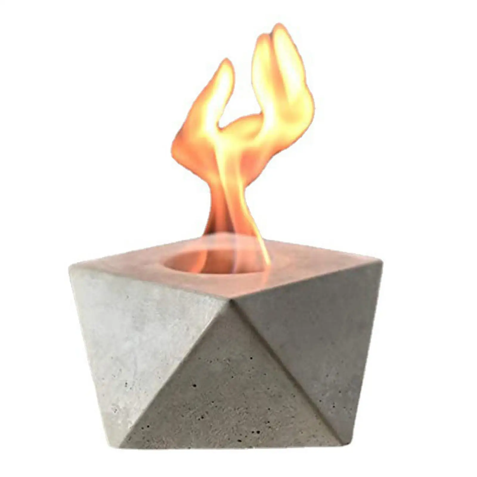 Table Top Firepit Small Lightweight Portable Gray Fireplace Compact Decorative Flame Bowl for Patio Balcony Home Garden Outdoor
