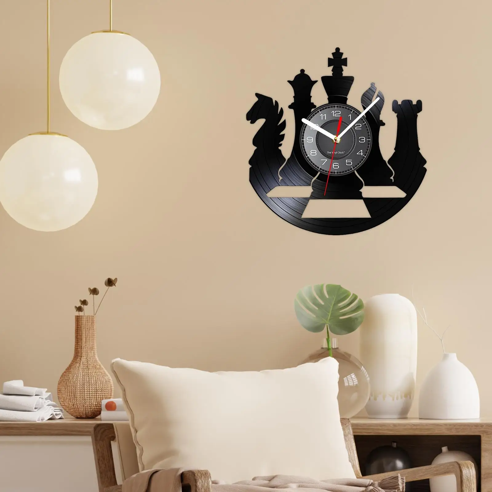  Record Wall Clock Light Luxury Silent Creative 12inch Vintage Style Clocks for Gift Indoor Restaurant Living Room Kitchen