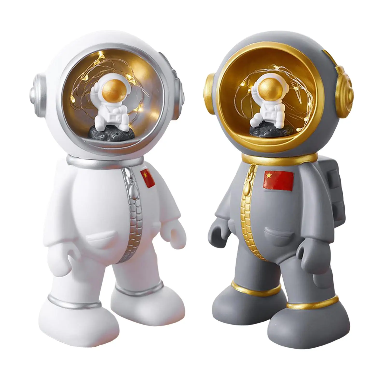 Portable Astronaut Piggy Bank Decorative with Lamp Coin Box for Girls Tabletop Gifts