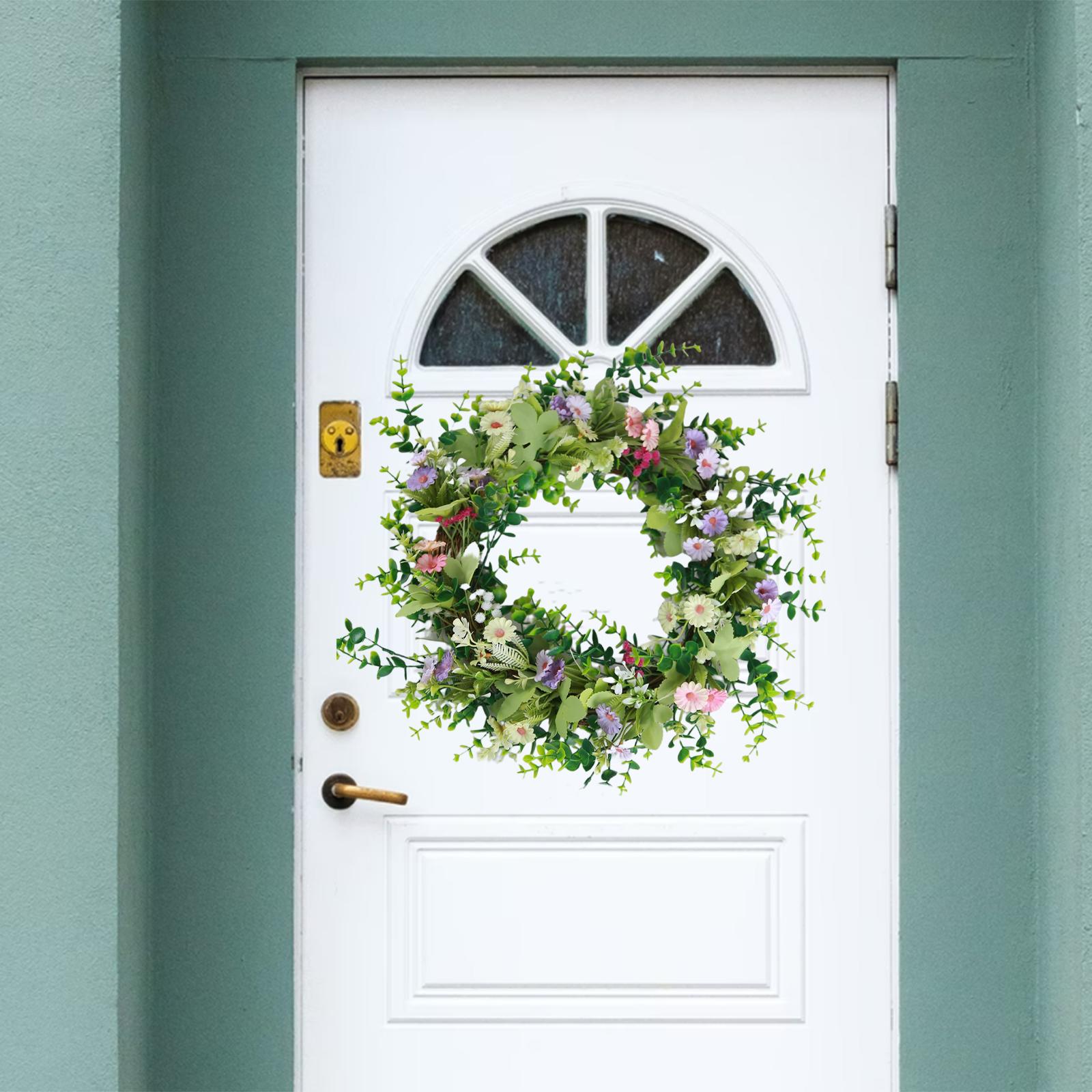 Front Door Wreath Spring Garland Eucalyptus Wreath for Photo Props Wedding Decorations