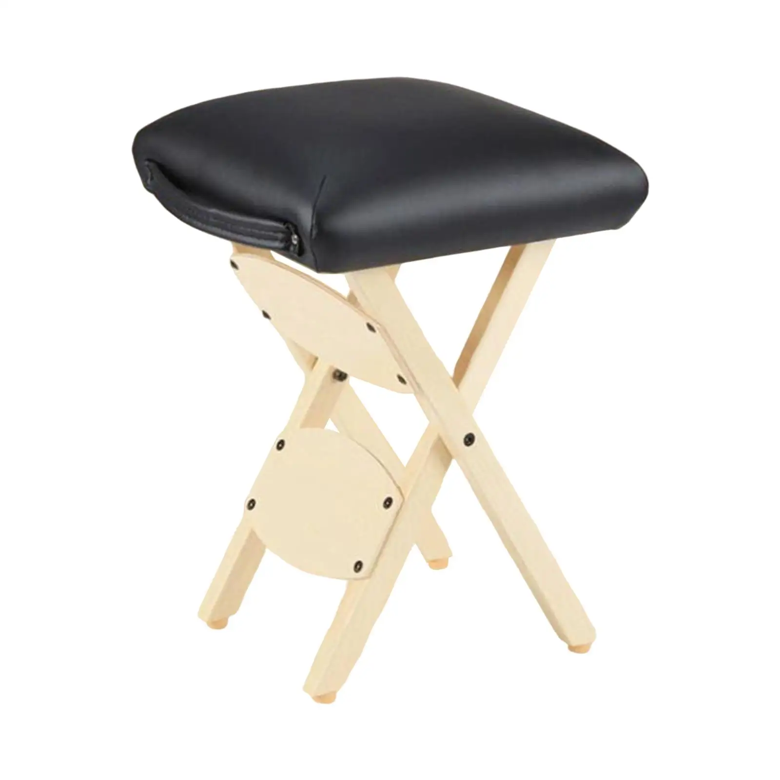 Portable Salon Stool with Footrest Nonslip Legs Ergonomic Comfortable Folding Chair for Facial Beauty Massage Task SPA