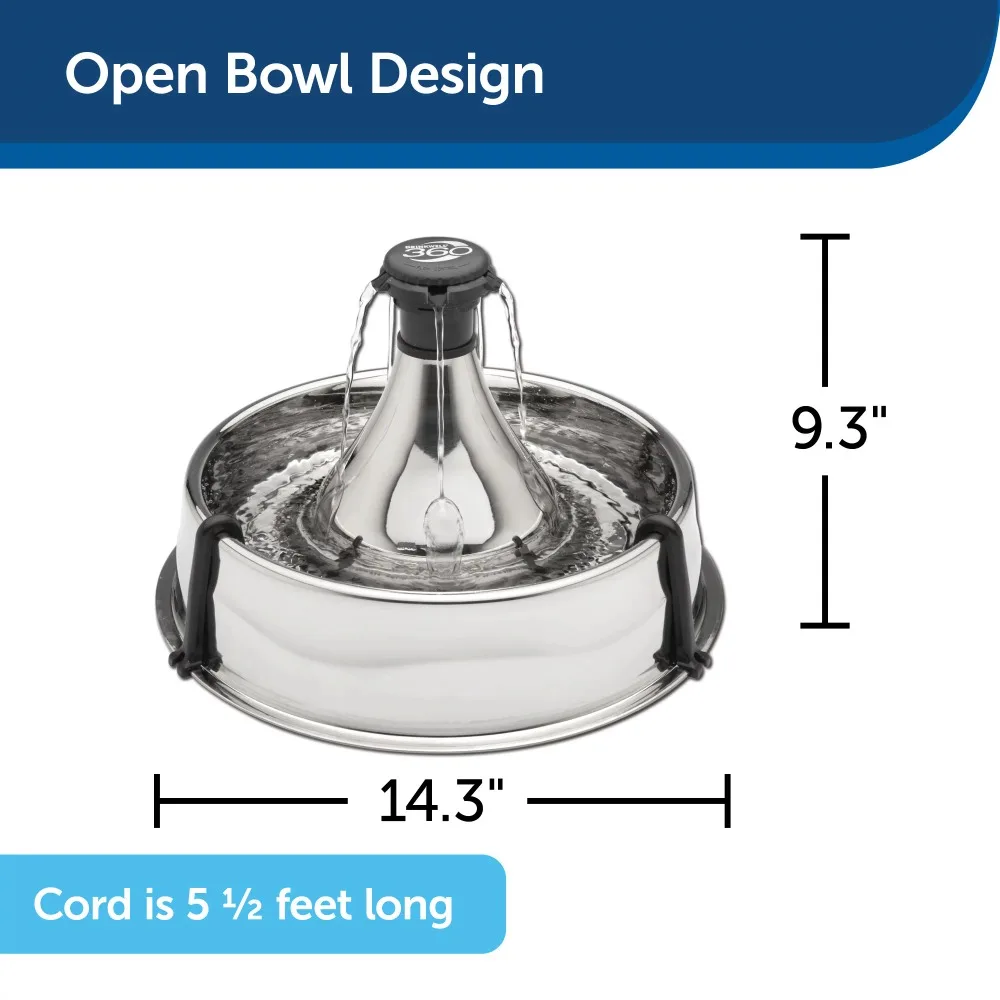 Stainless Multi-Pet Pet Fountain - Automatic Dog and Cat Water Bowl - 128 Oz Feeder Dogs Accessories Dog Food Dispenser Pets