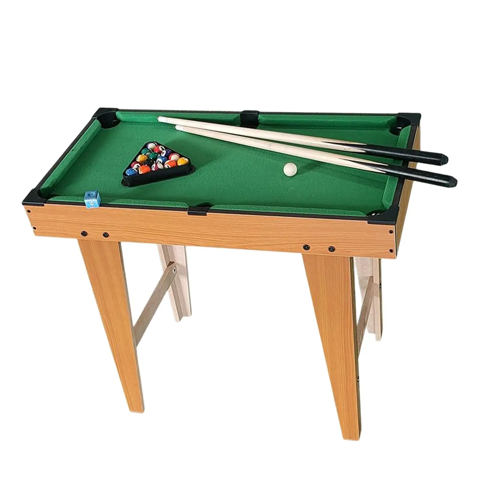 Durable Pool Table Set 15 Colorful Balls, 1 Cue Ball Chalk, Triangle Rack Home