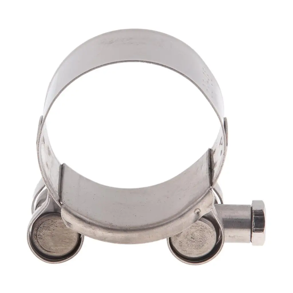 4x Motorcycle Exhaust  Clamps Reolacement,  32-35 / 36-39 / 40-43 / 44-47 / 48-51 / 52-55mm, Silver